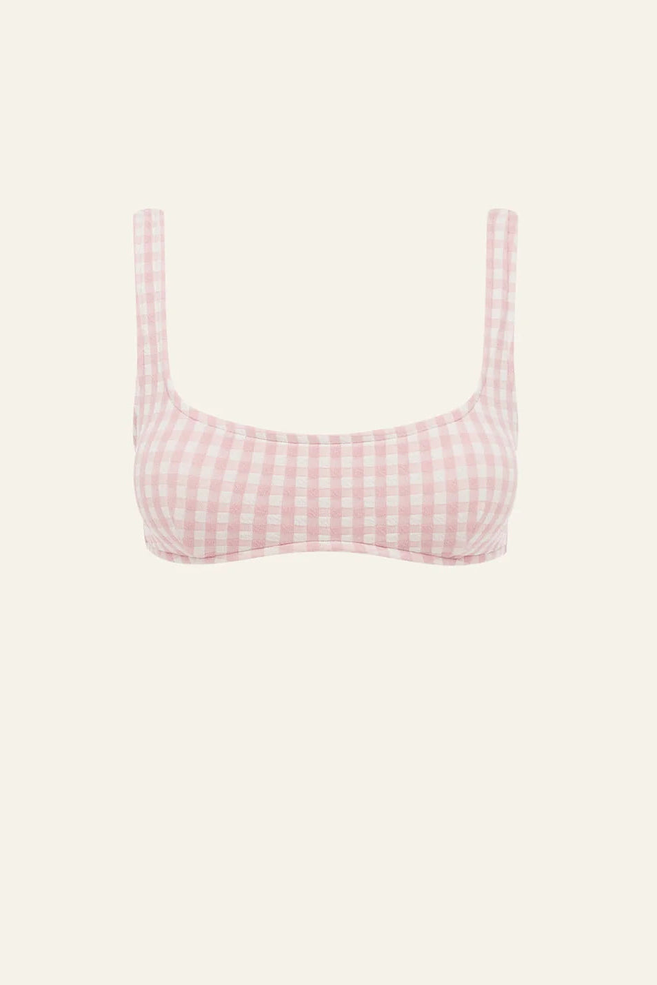 Square Neck Crop - Blush Gingham