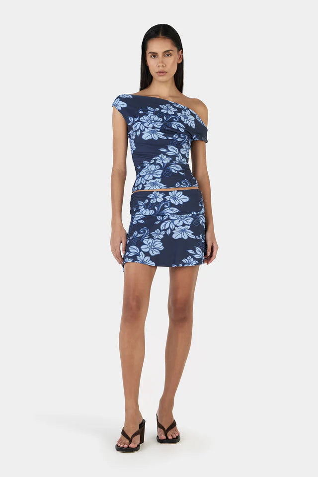 Adriana Mini Skirt Rolling Waves Navy