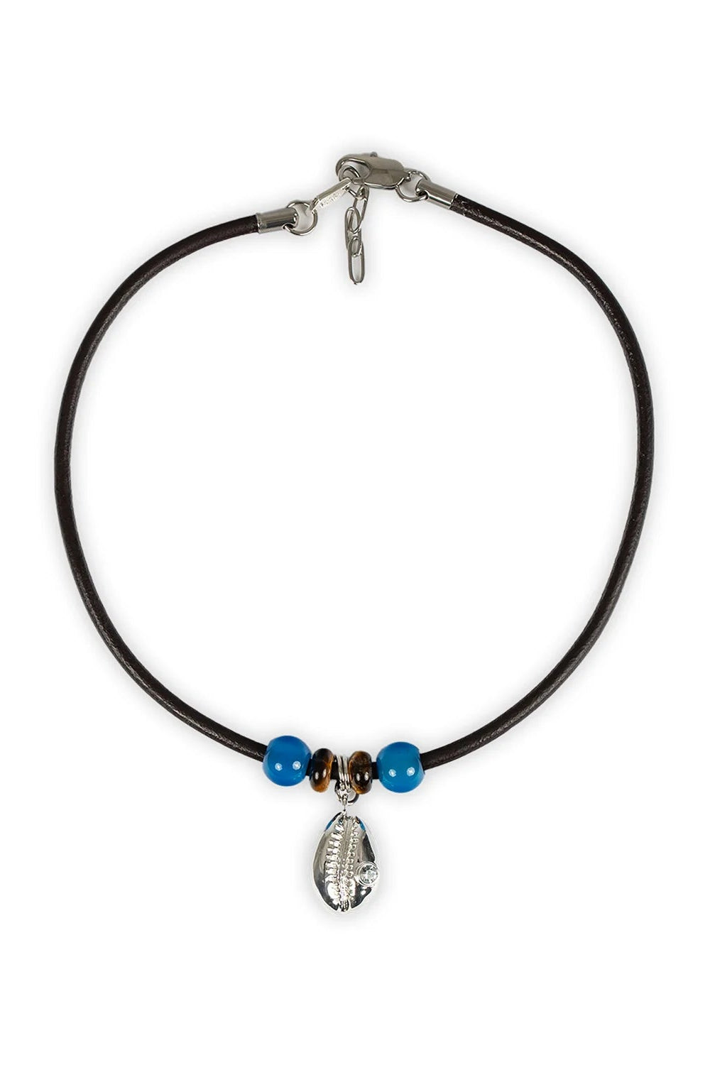 Necklace with beads on a white background