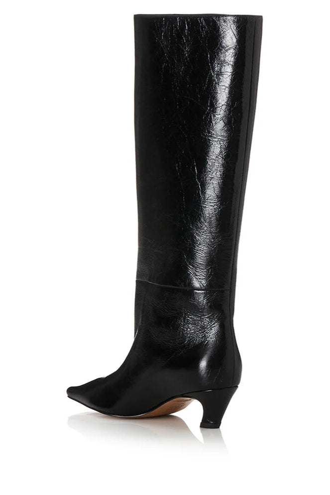 Crawford - black oily leather