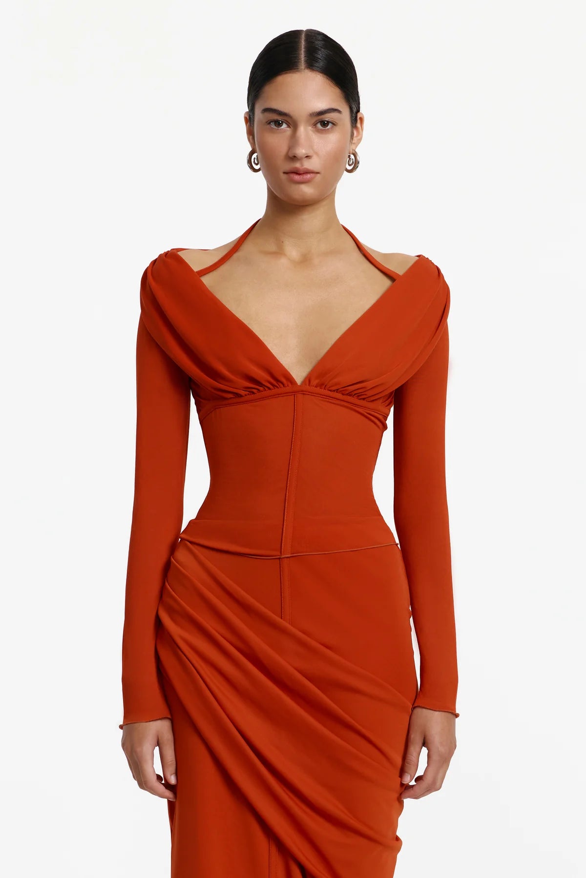 Jolie Long Sleeve Top - Terracotta