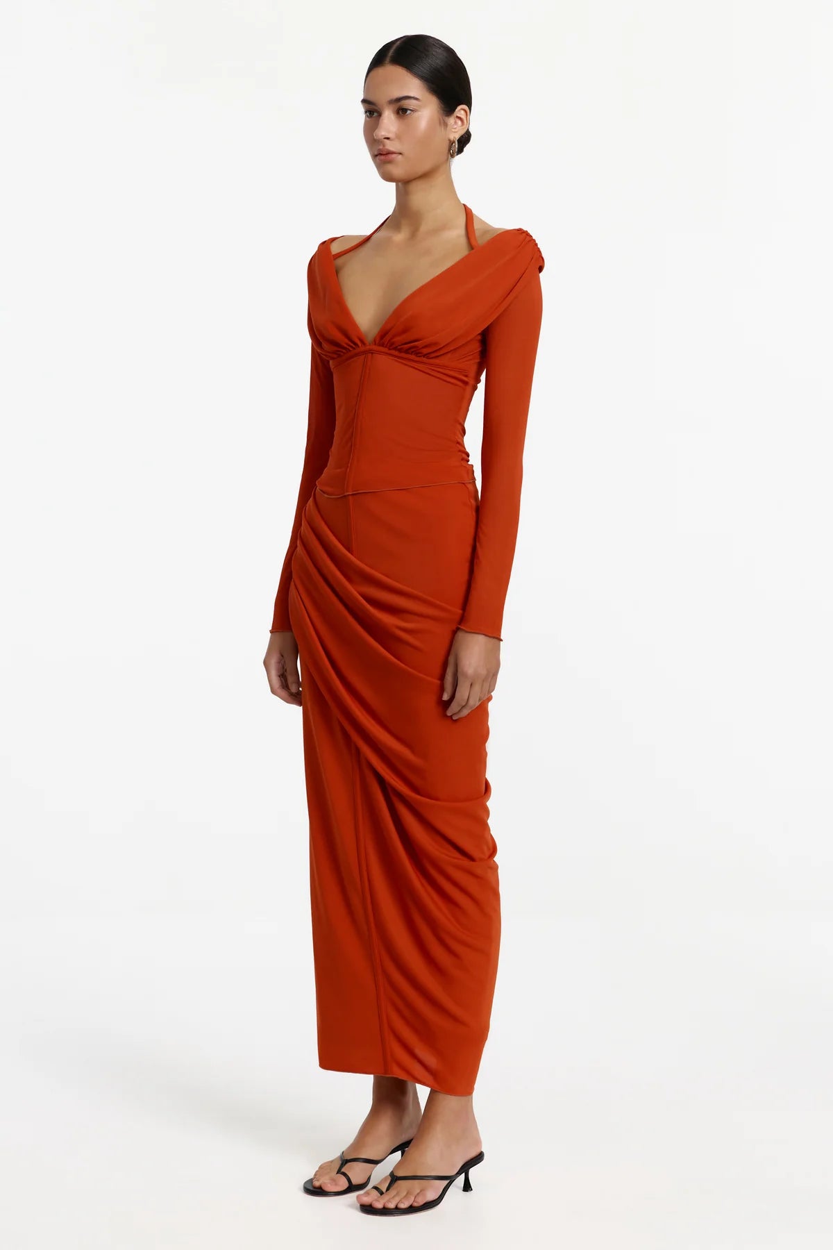 Jolie Long Sleeve Top - Terracotta