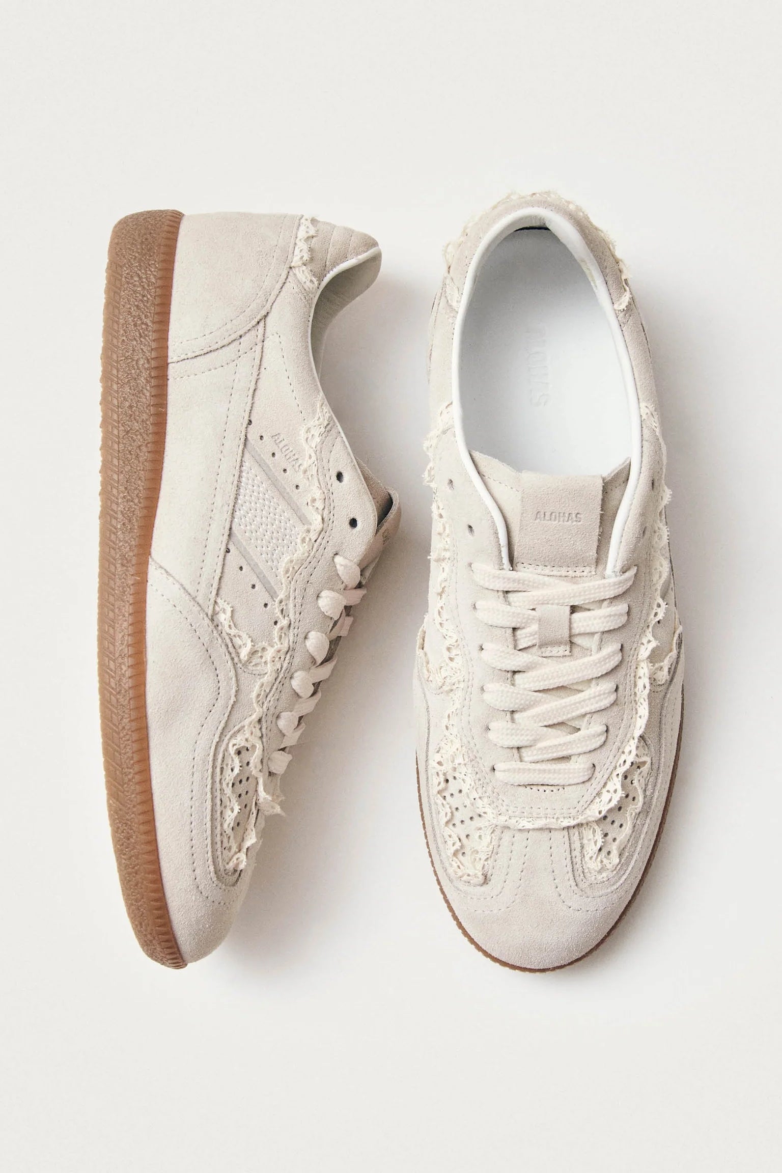 Tb.490 Crochet Cream Leather Sneakers