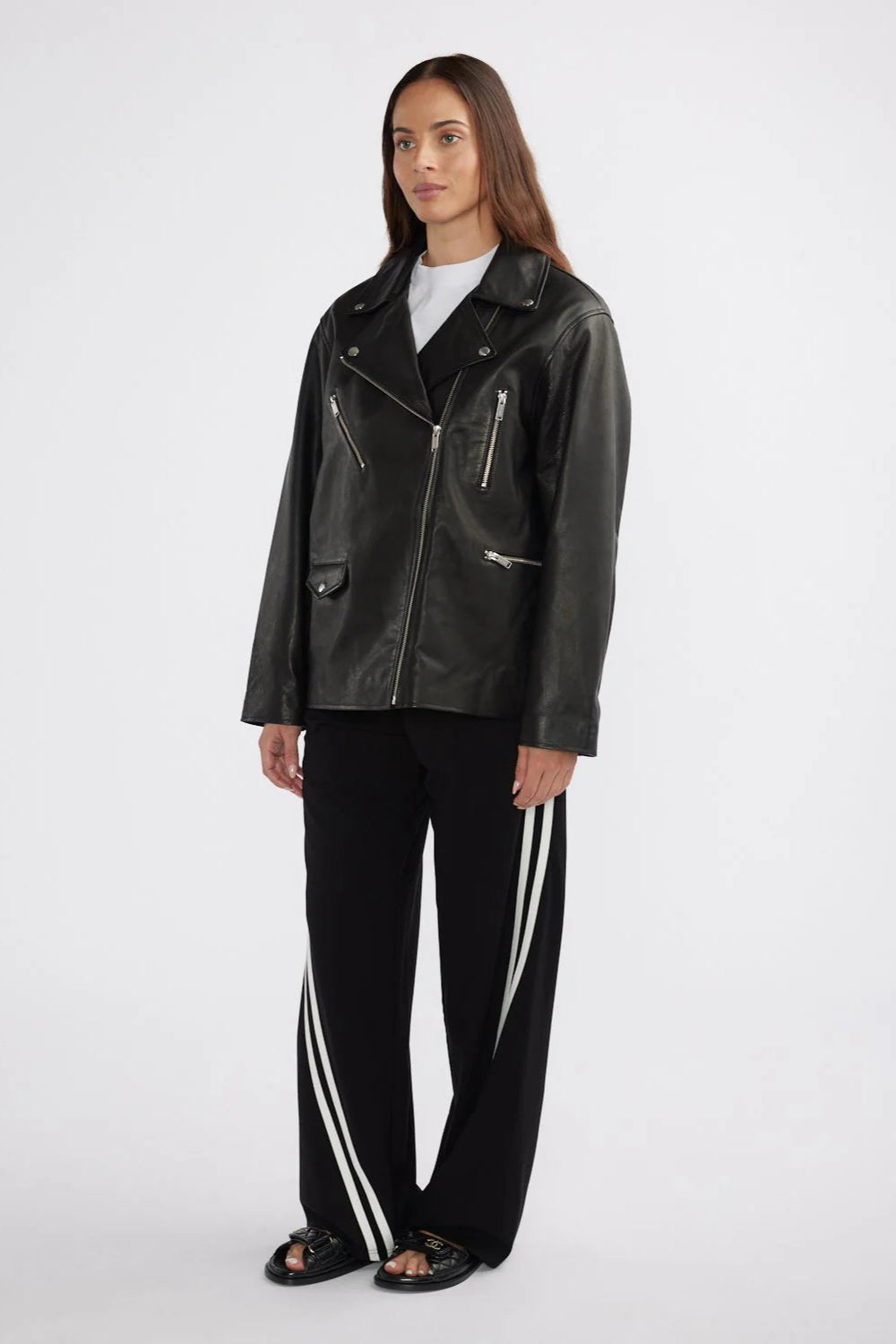 CORE LEATHER JACKET - BLACK