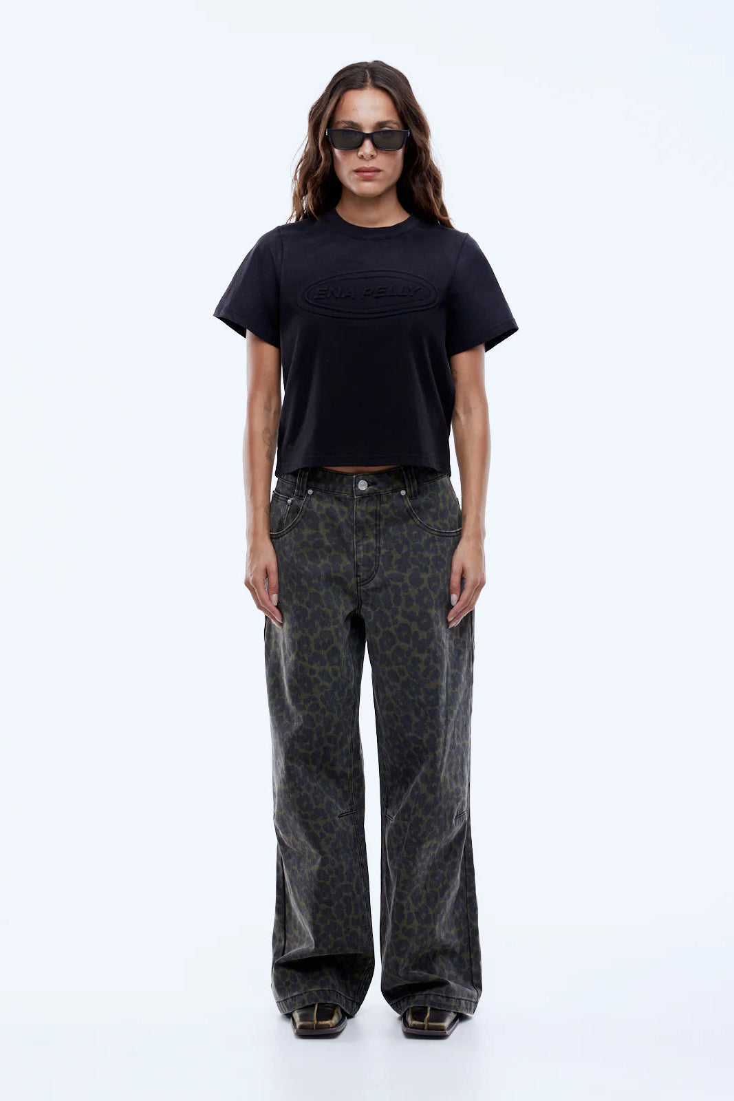 EVIE DENIM JEAN - DARK LEOPARD