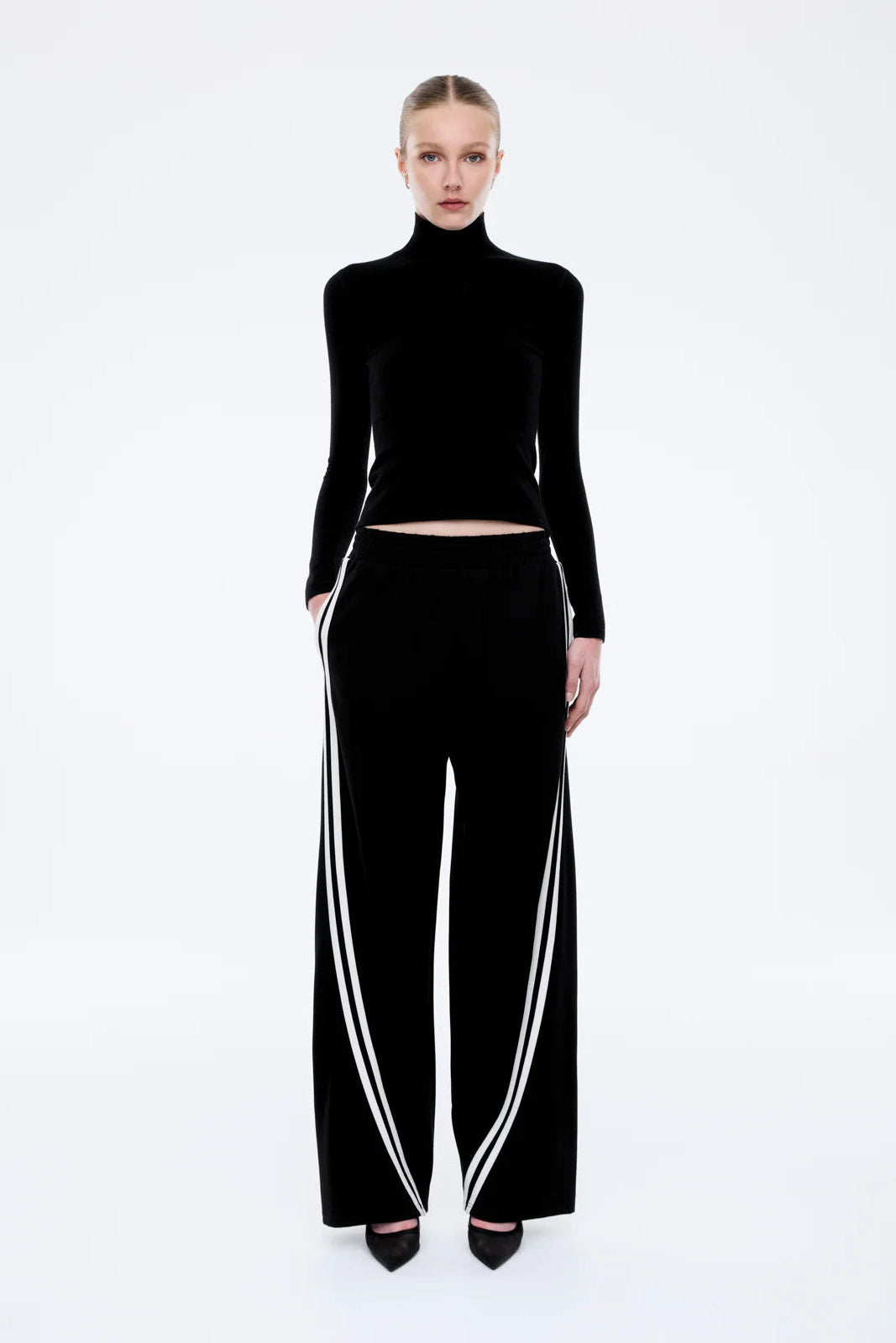 Valentina Stripe Pant - Black/Off White