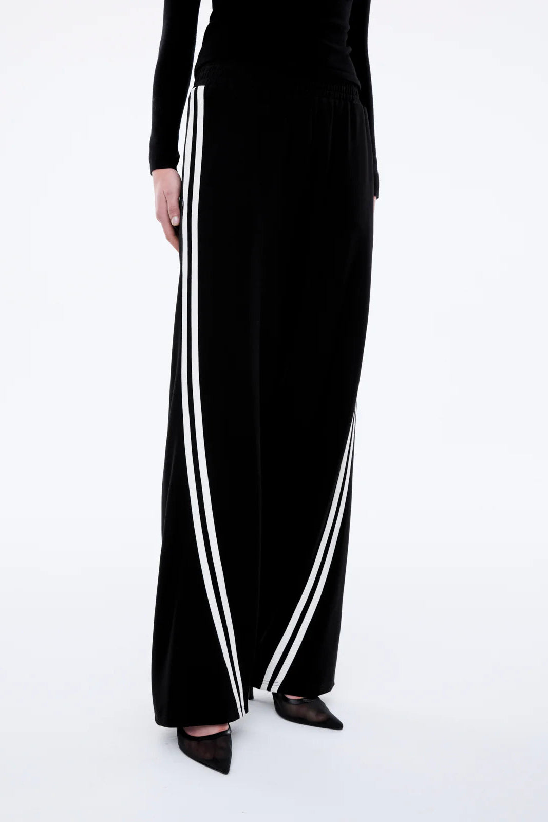 Valentina Stripe Pant - Black/Off White
