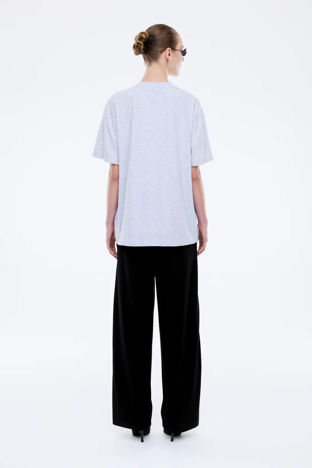 JESSIE OVERSIZED TEE COLLEGIATE - MID GREY MARLE