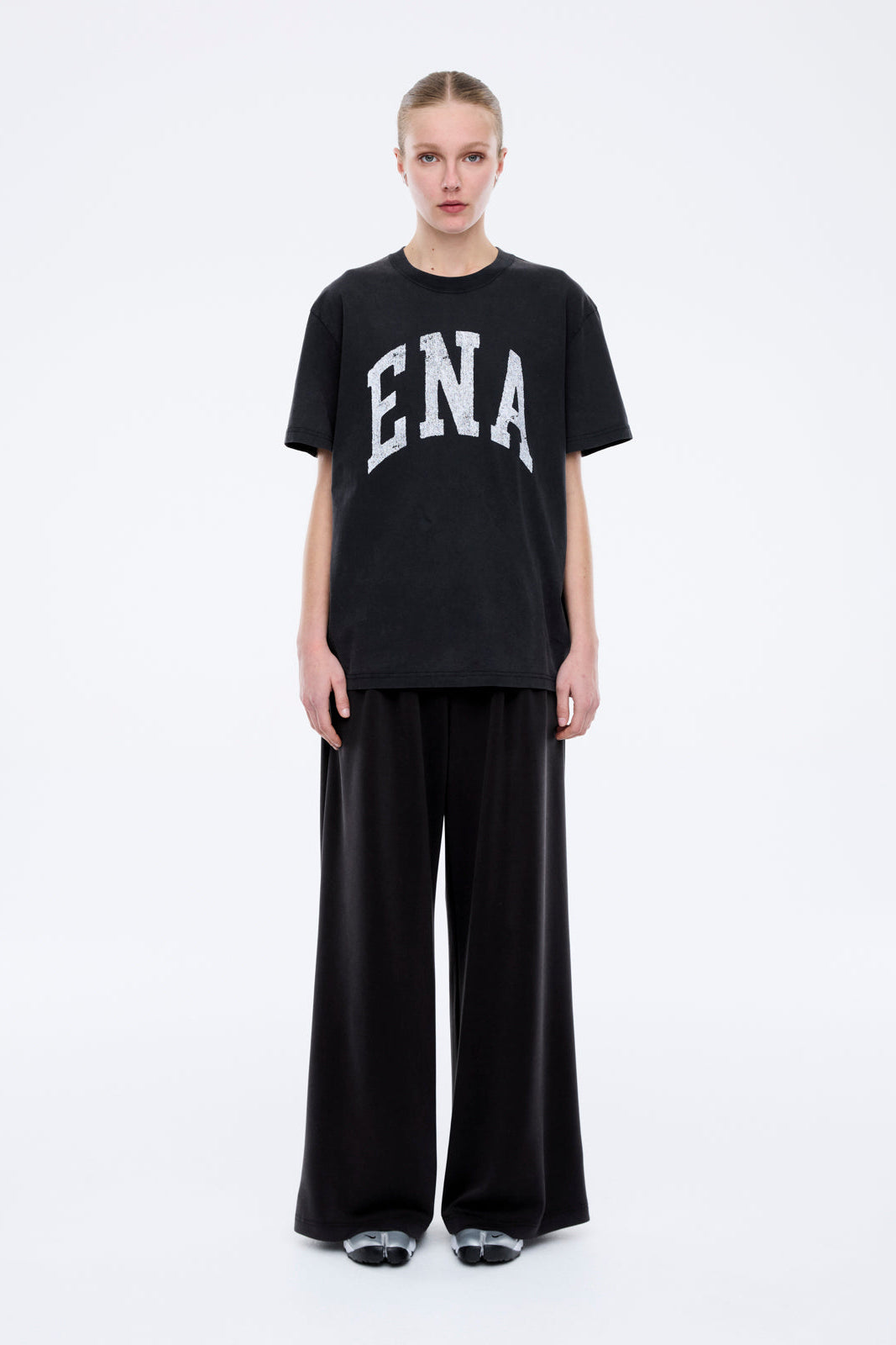 JESSIE OVERSIZED TEE COLLEGE - VINTAGE BLACK