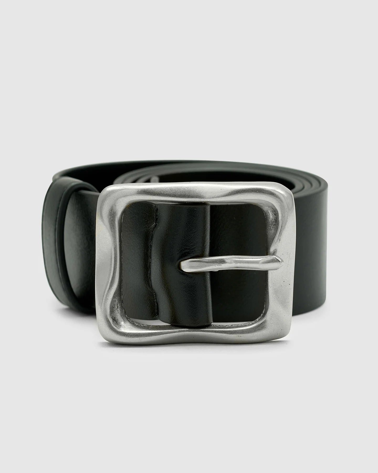 EVERYDAY BUCKLE BELT - BLACK/SILVER