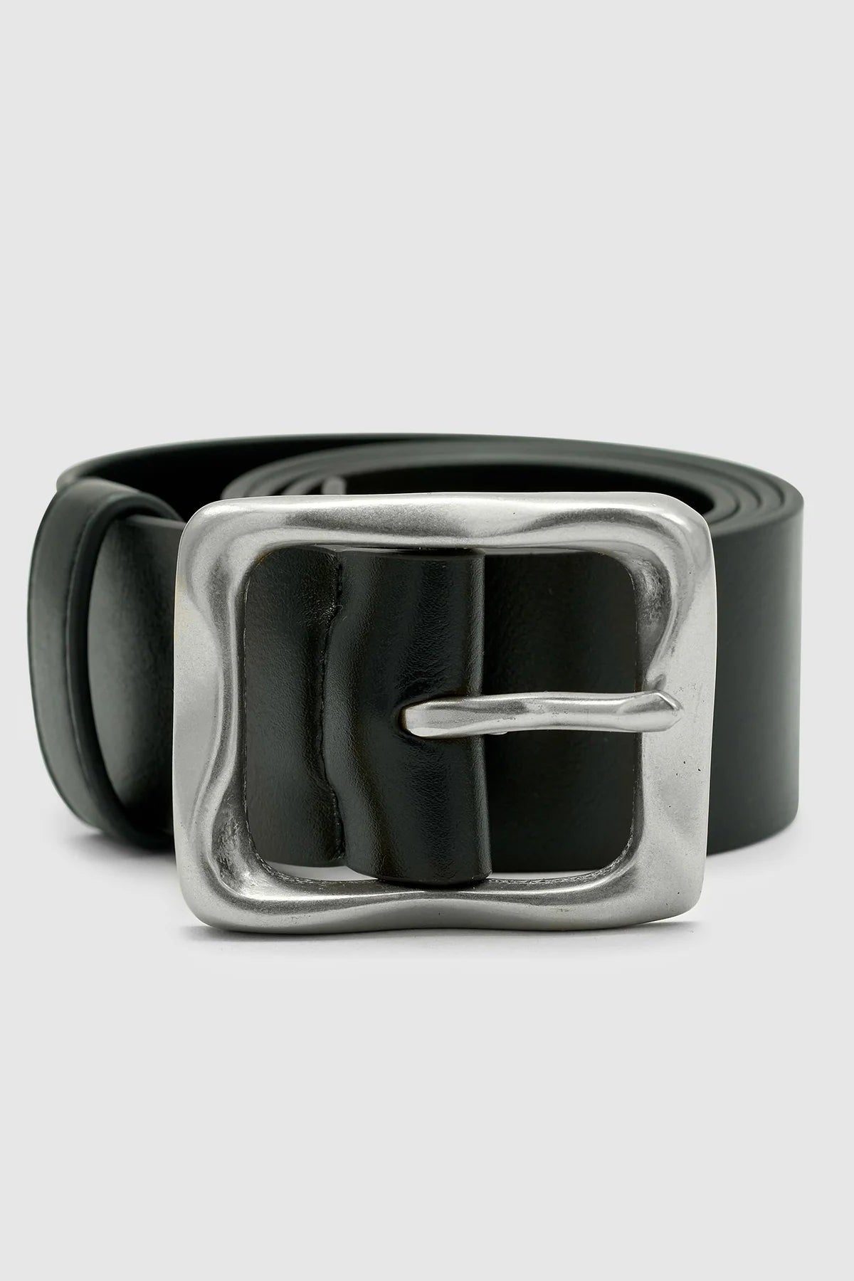 EVERYDAY BUCKLE BELT - BLACK/SILVER