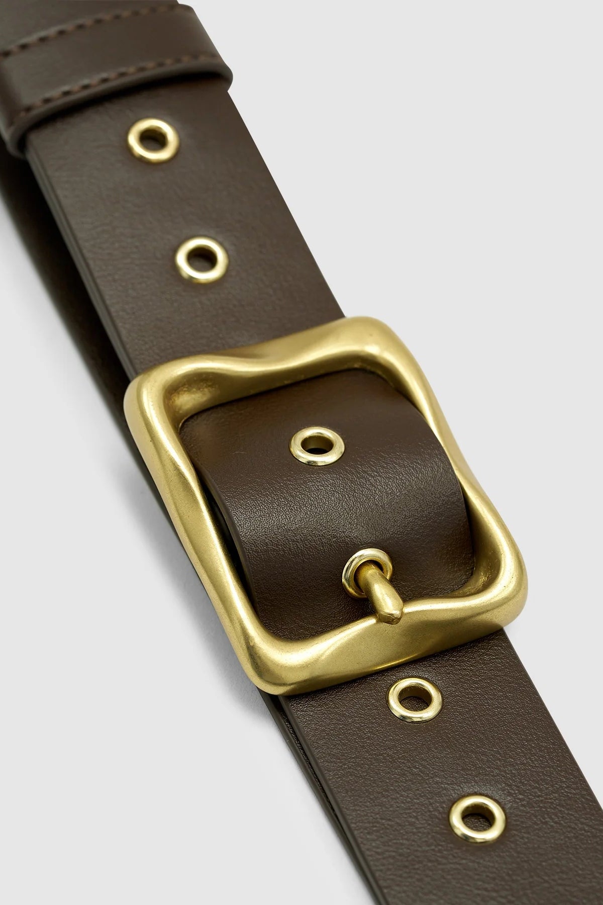 EVERYDAY BUCKLE BELT - CHOCOLATE/GOLD