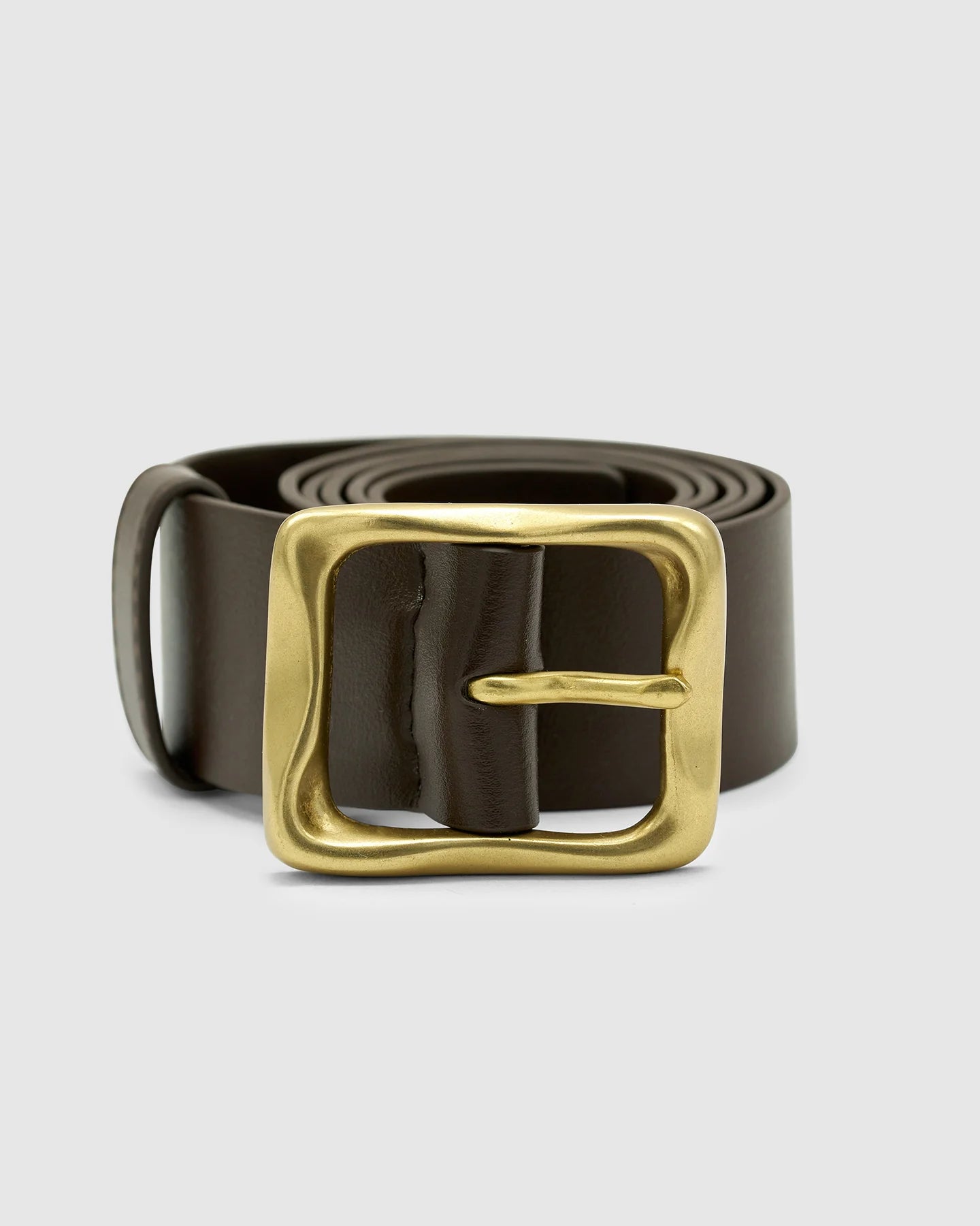EVERYDAY BUCKLE BELT - CHOCOLATE/GOLD