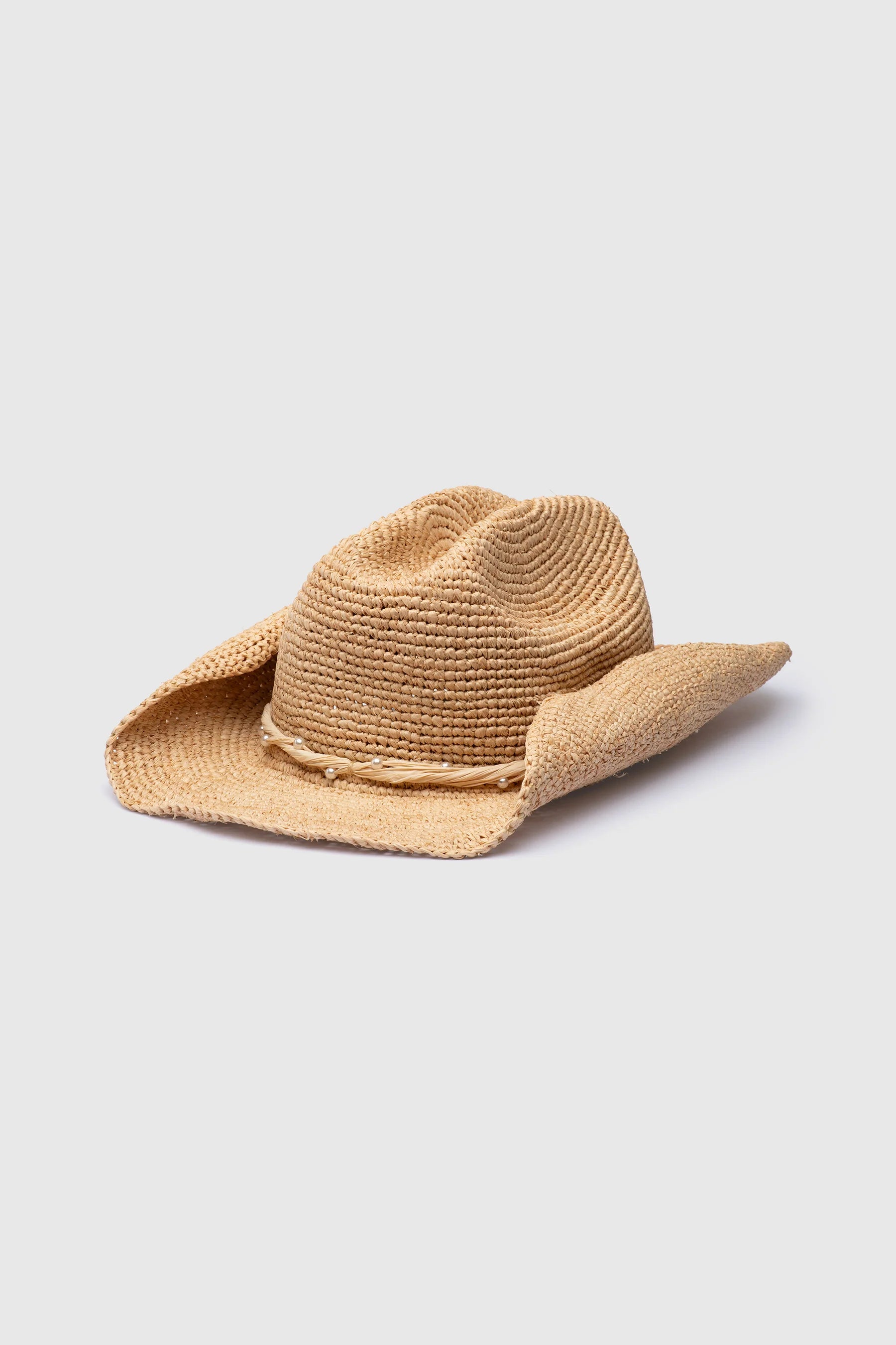 Pearl Cowboy Hat - Raffia
