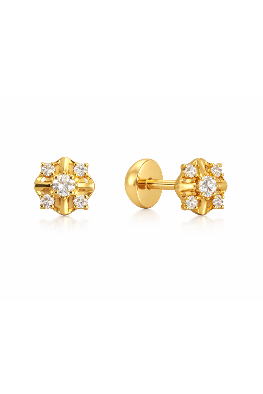 Fleur Stud Gold
