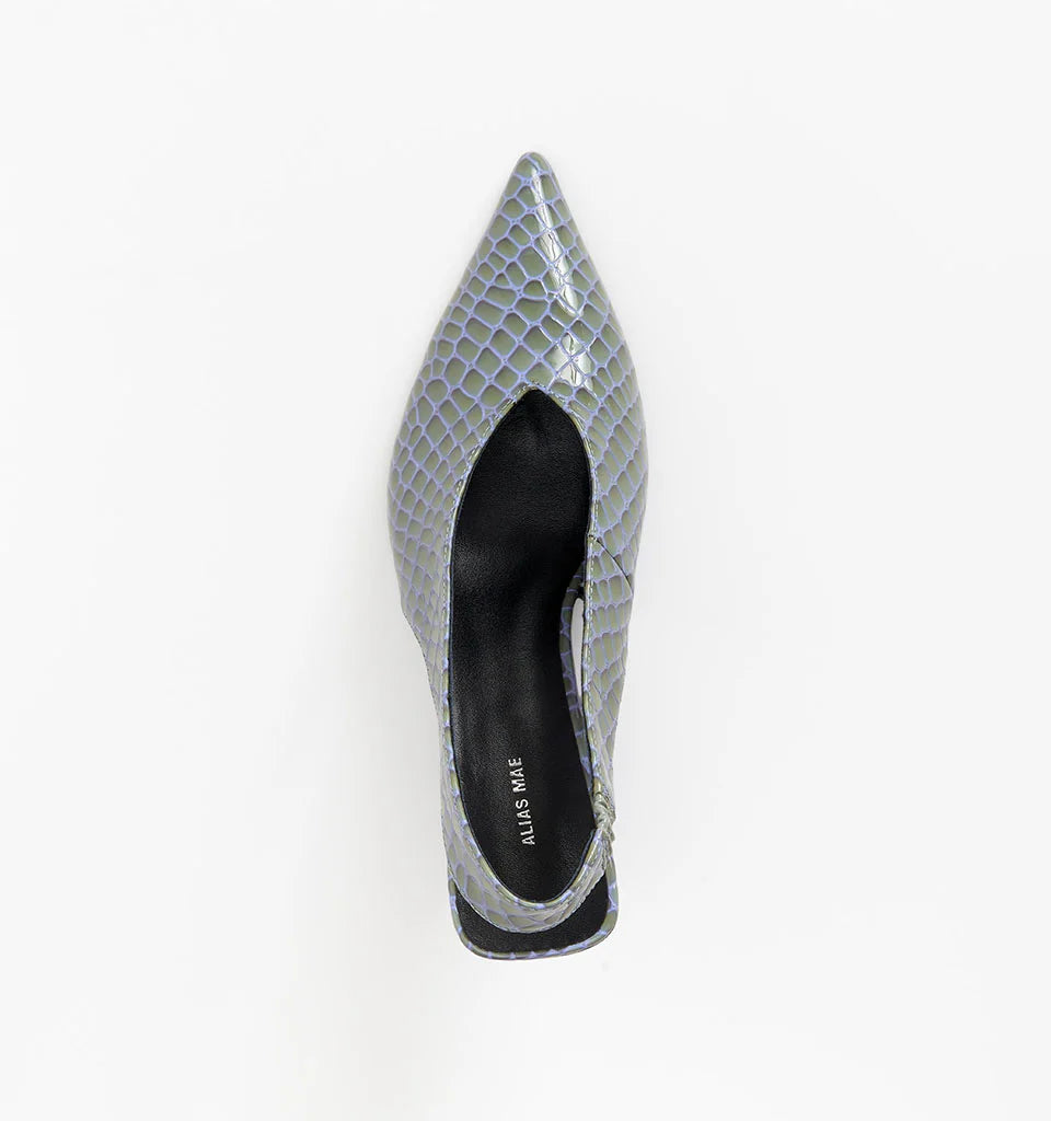 Frankie - Denim Patent Croc