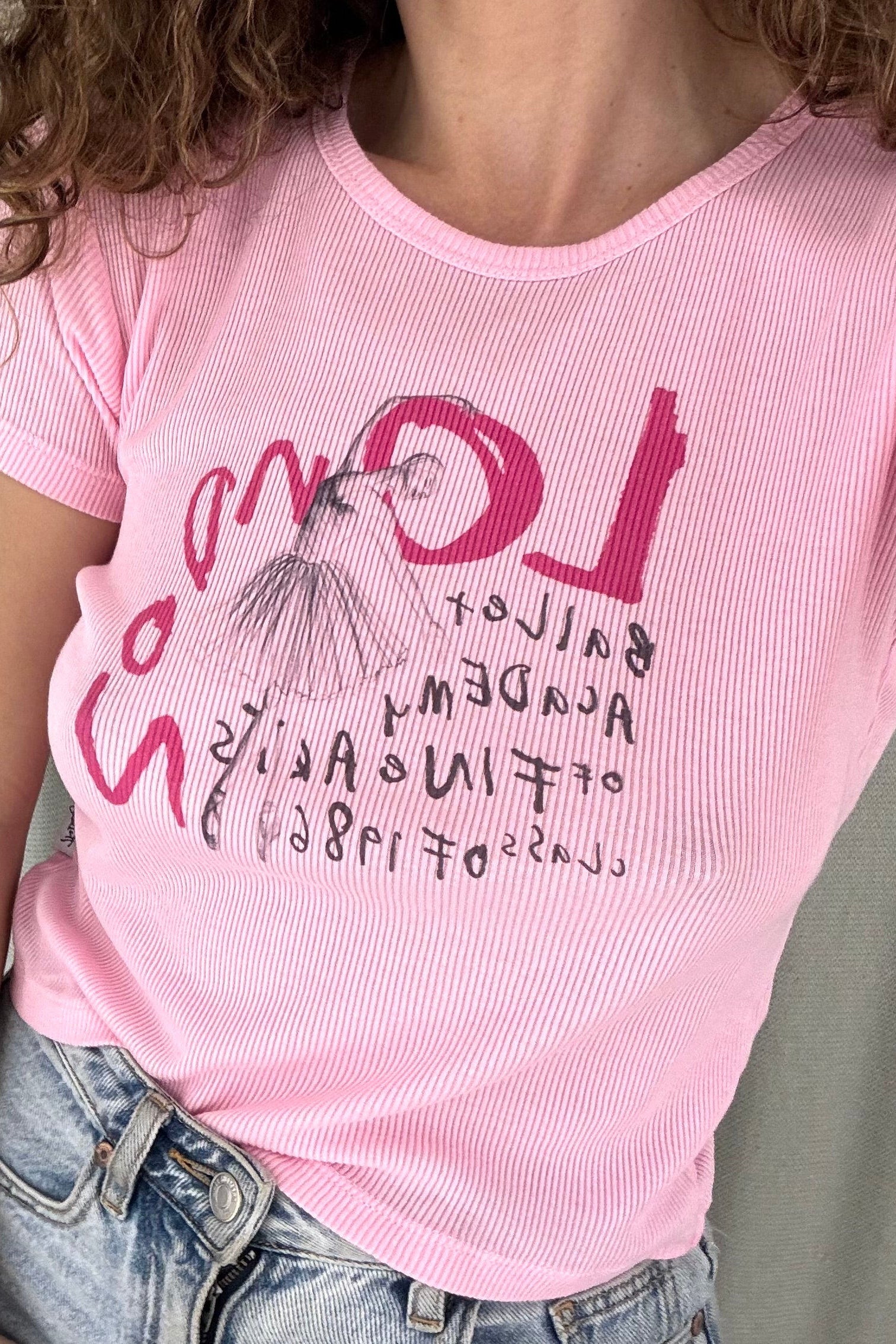 London Ballet Academy Baby Tee - Vintage Pink