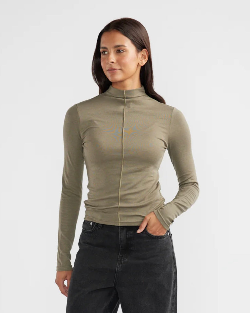 Skye Long Sleeve Top - Olive