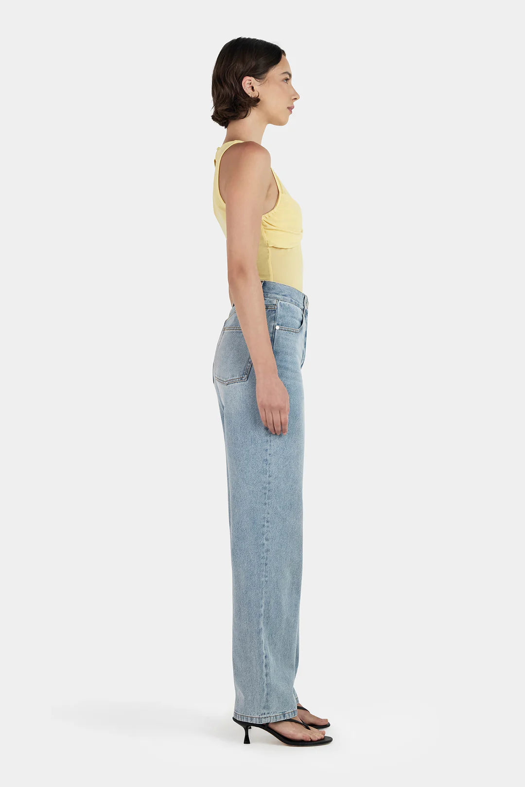 HALSEY MESH TOP - LEMON