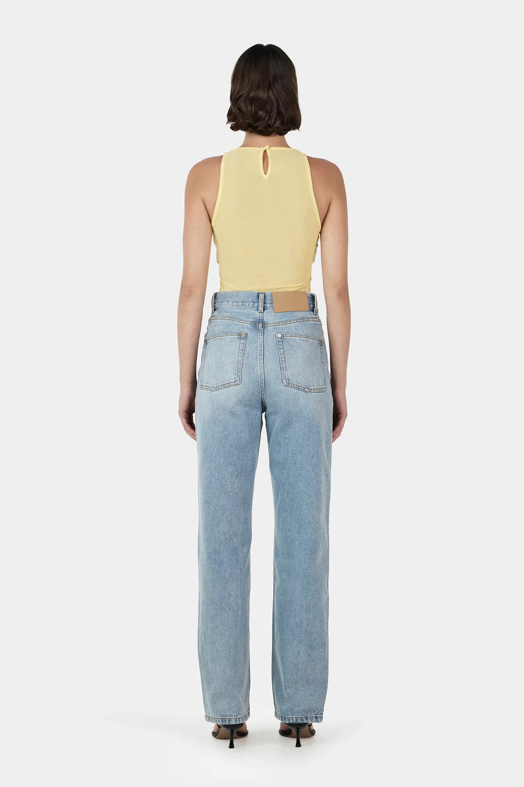 HALSEY MESH TOP - LEMON