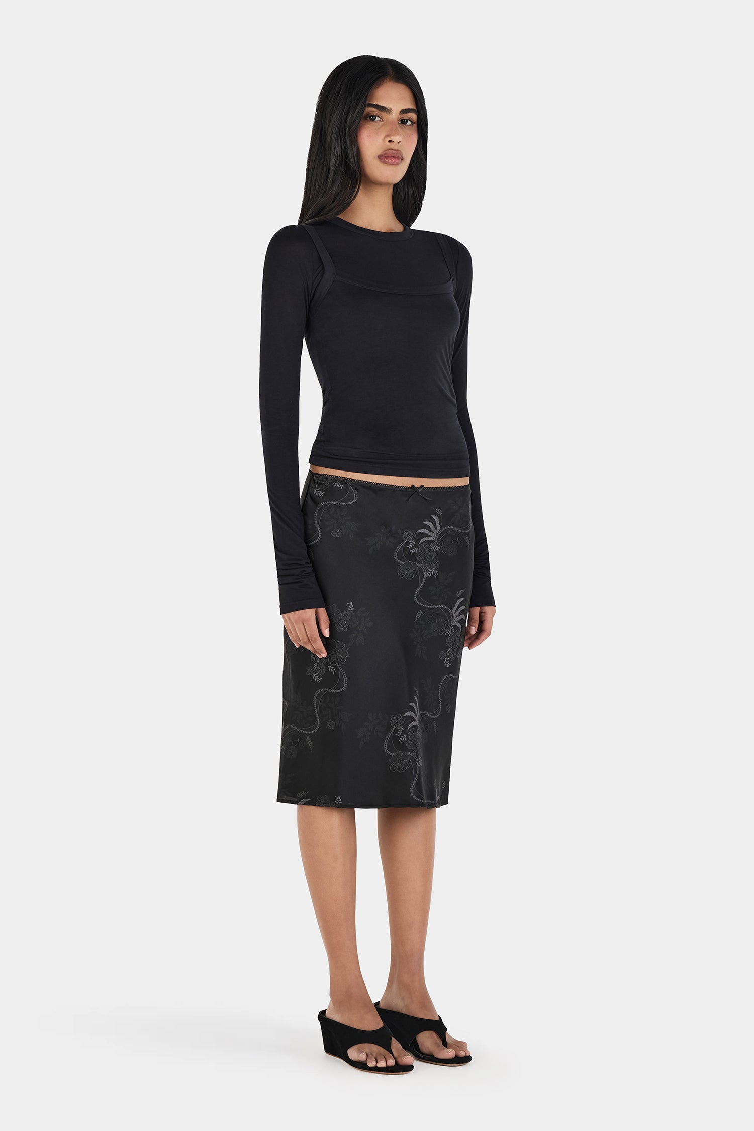 Bek Midi Skirt - Belladonna Shadow