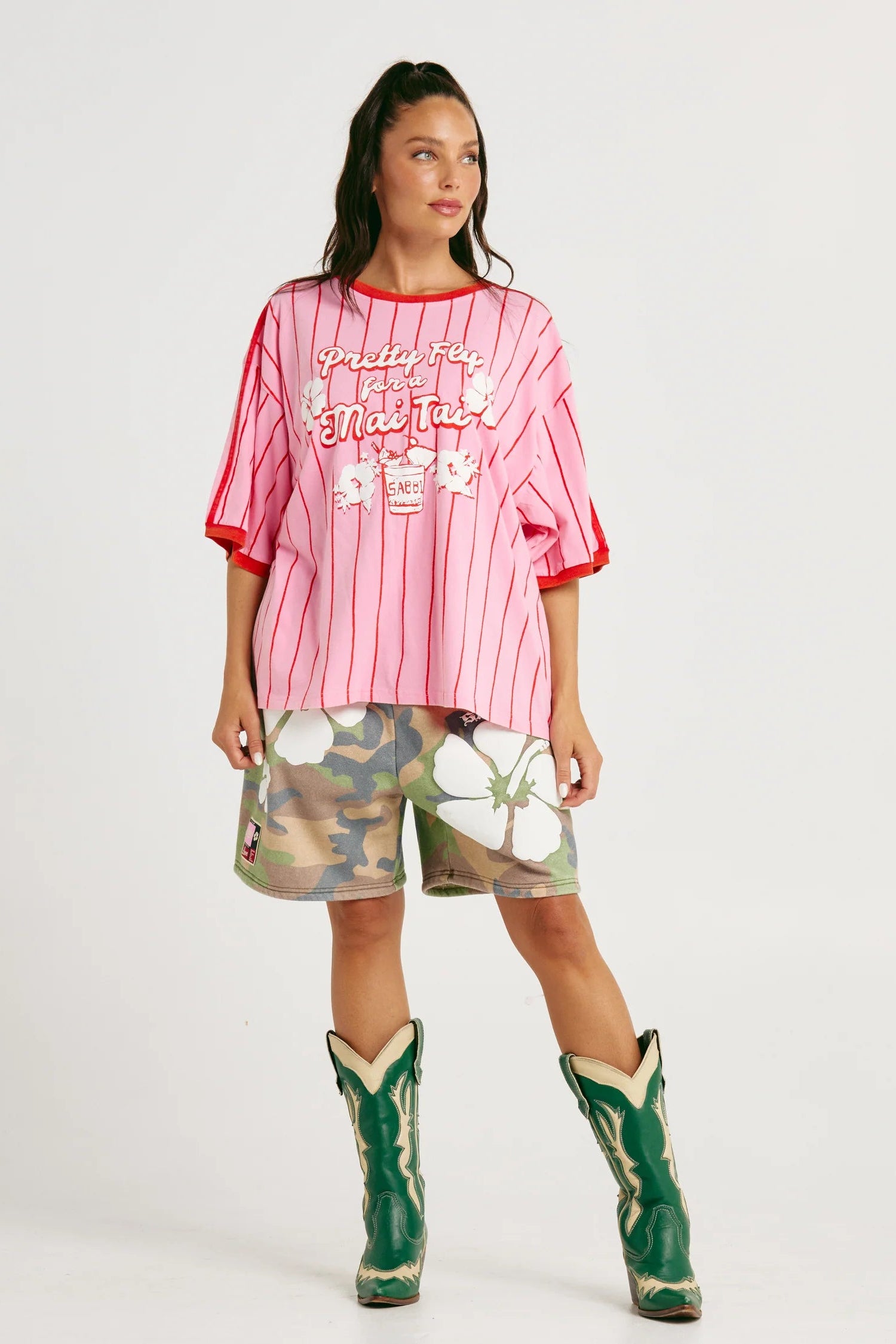 THE HAPPY HIBISCUS SHORTS - CAMO