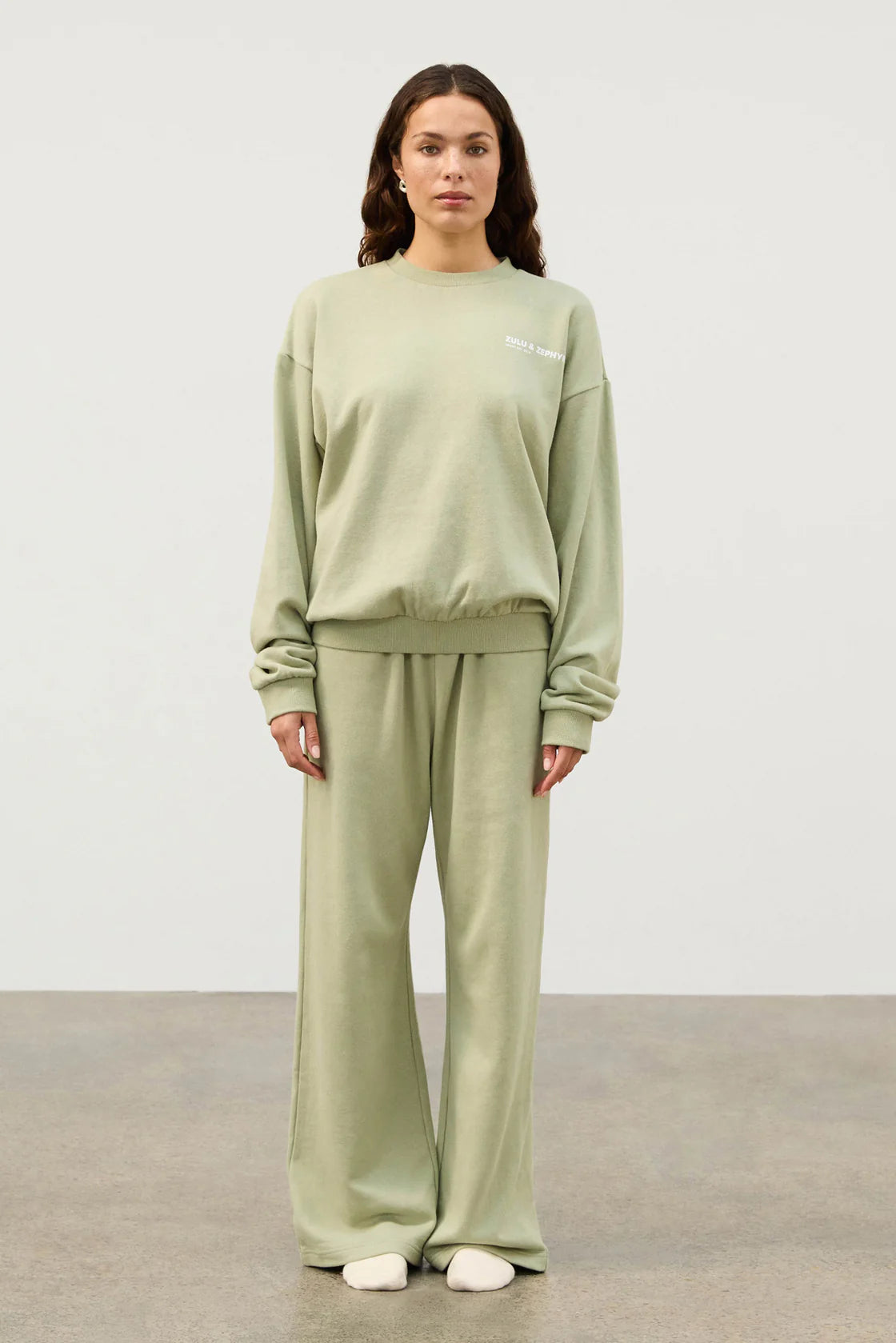 FLEECE SPORT SWEAT SHIRT - EUCALYPTUS
