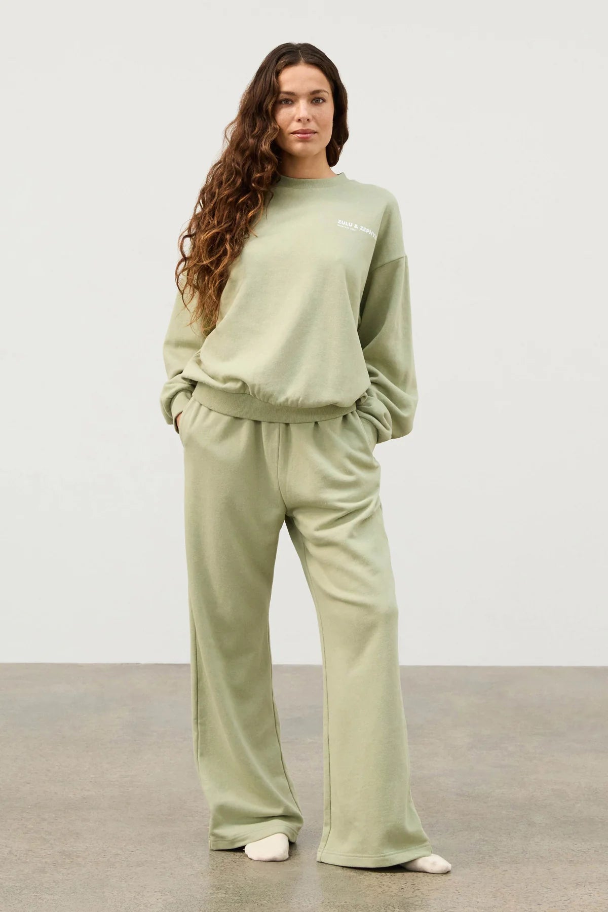 FLEECE SPORT SWEAT SHIRT - EUCALYPTUS