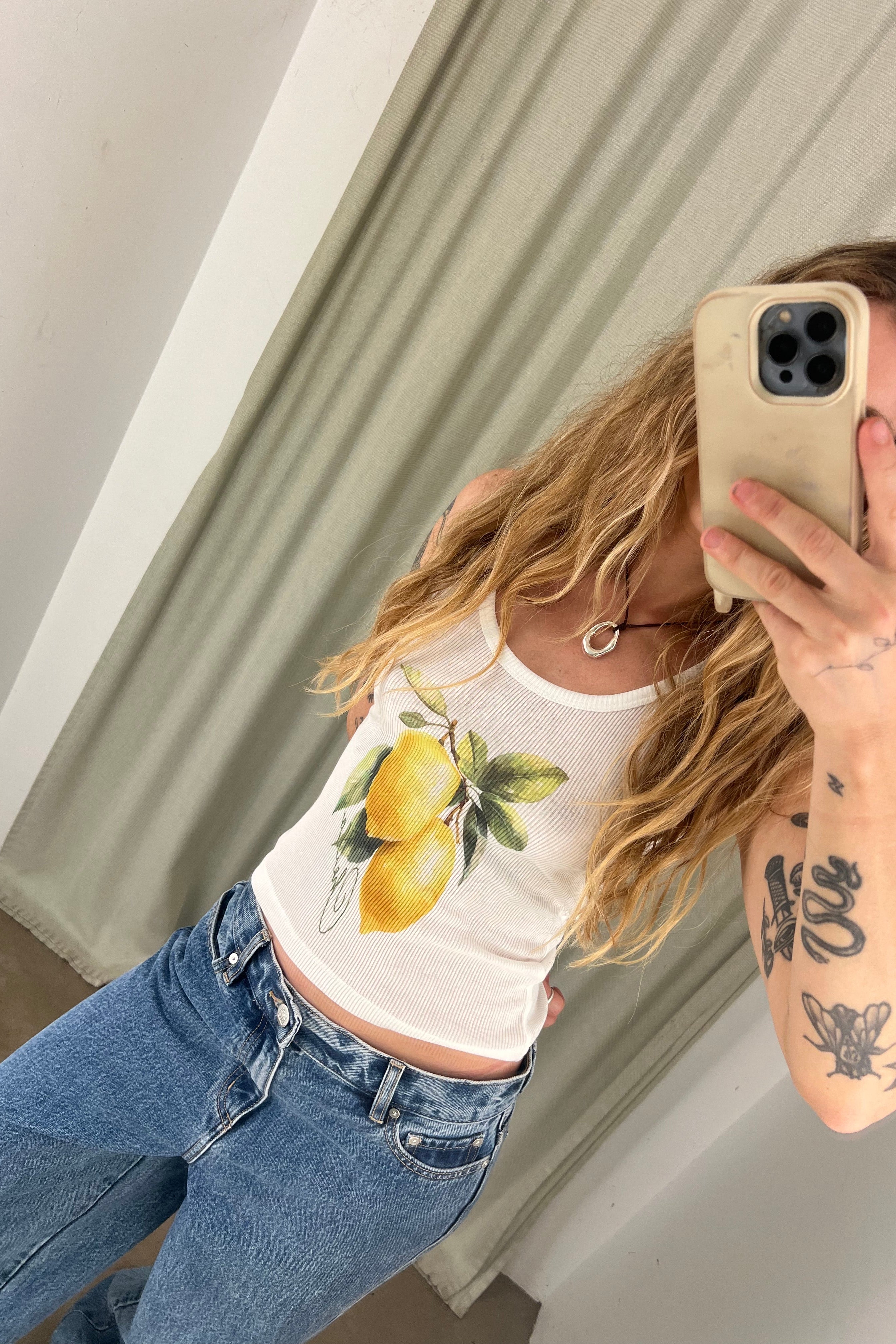 Lemoncello Rib Tank - White