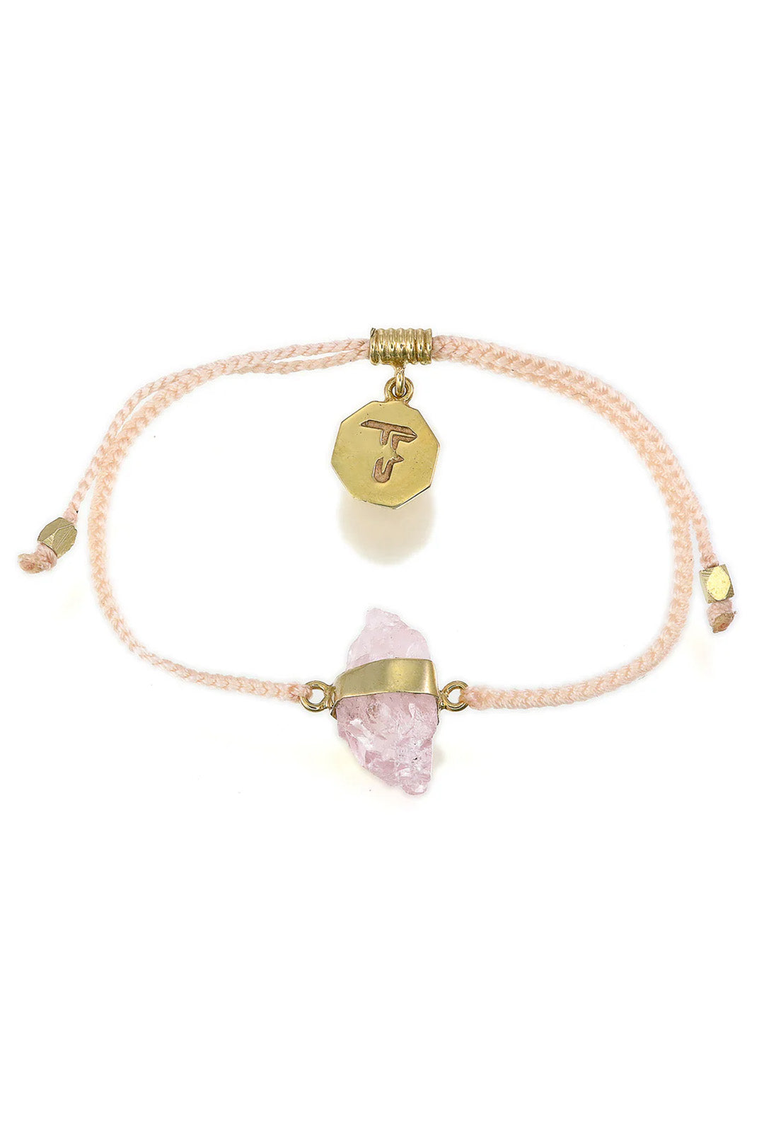 QUARTZ CRYSTAL BRACELET - PALE PINK - GOLD