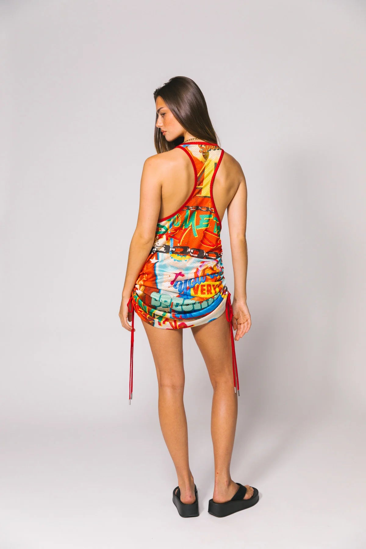 Holy Mash Up Ruched Mini Dress