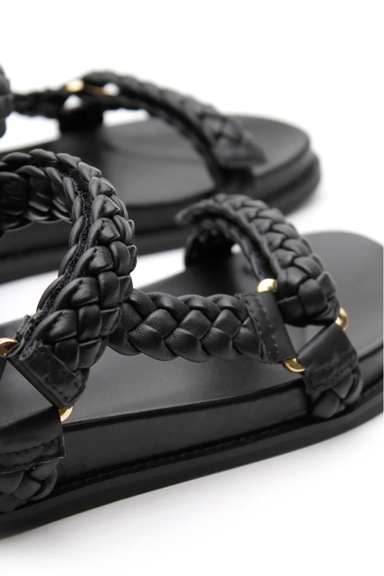 Elke Braided Sandal - Black