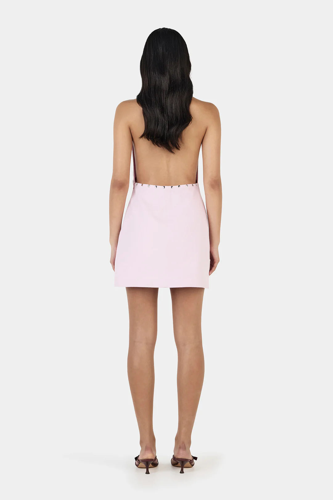 Lilah Studded Mini Dress Baby Pink