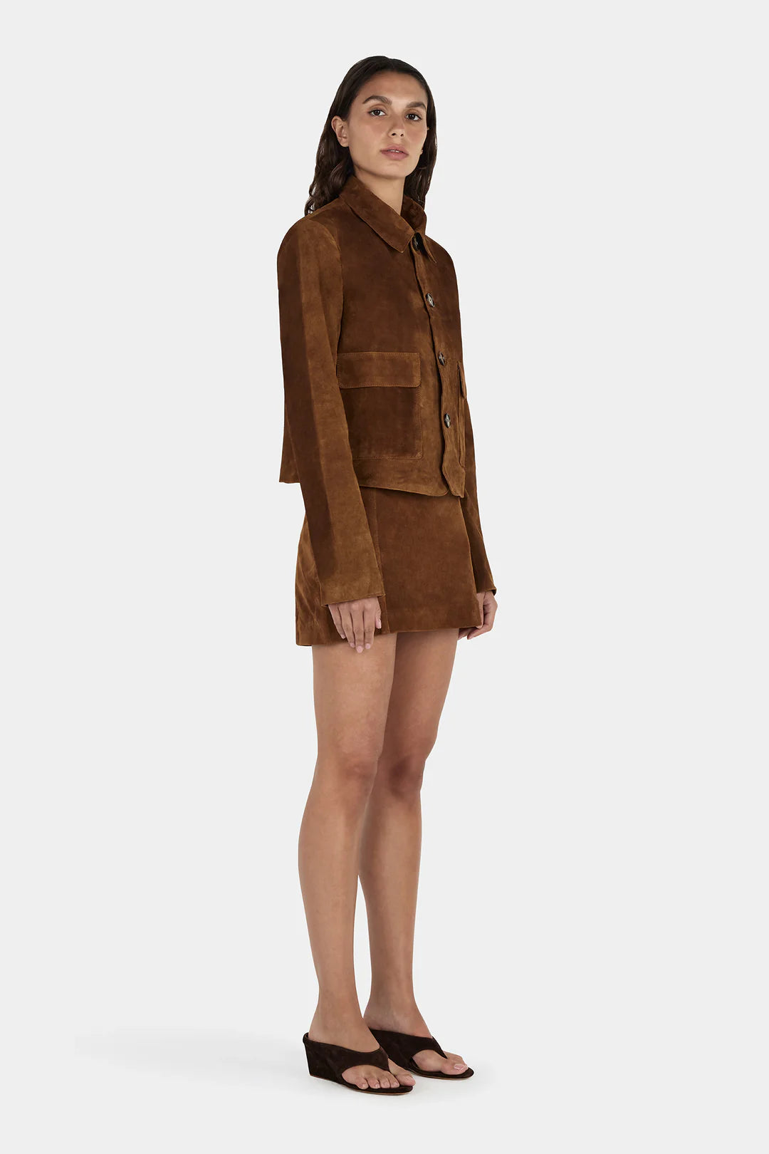 Logan Suede Coat - Tan Suede