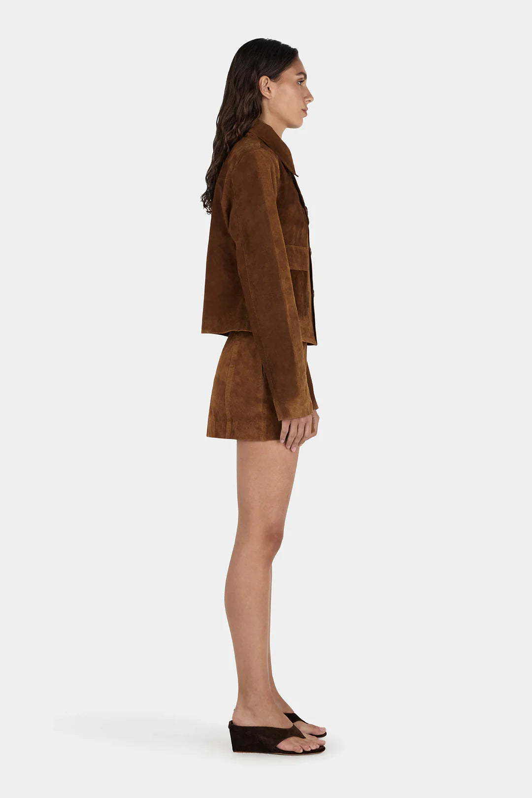 Tatum Mini Leather Skirt - Tan Suede