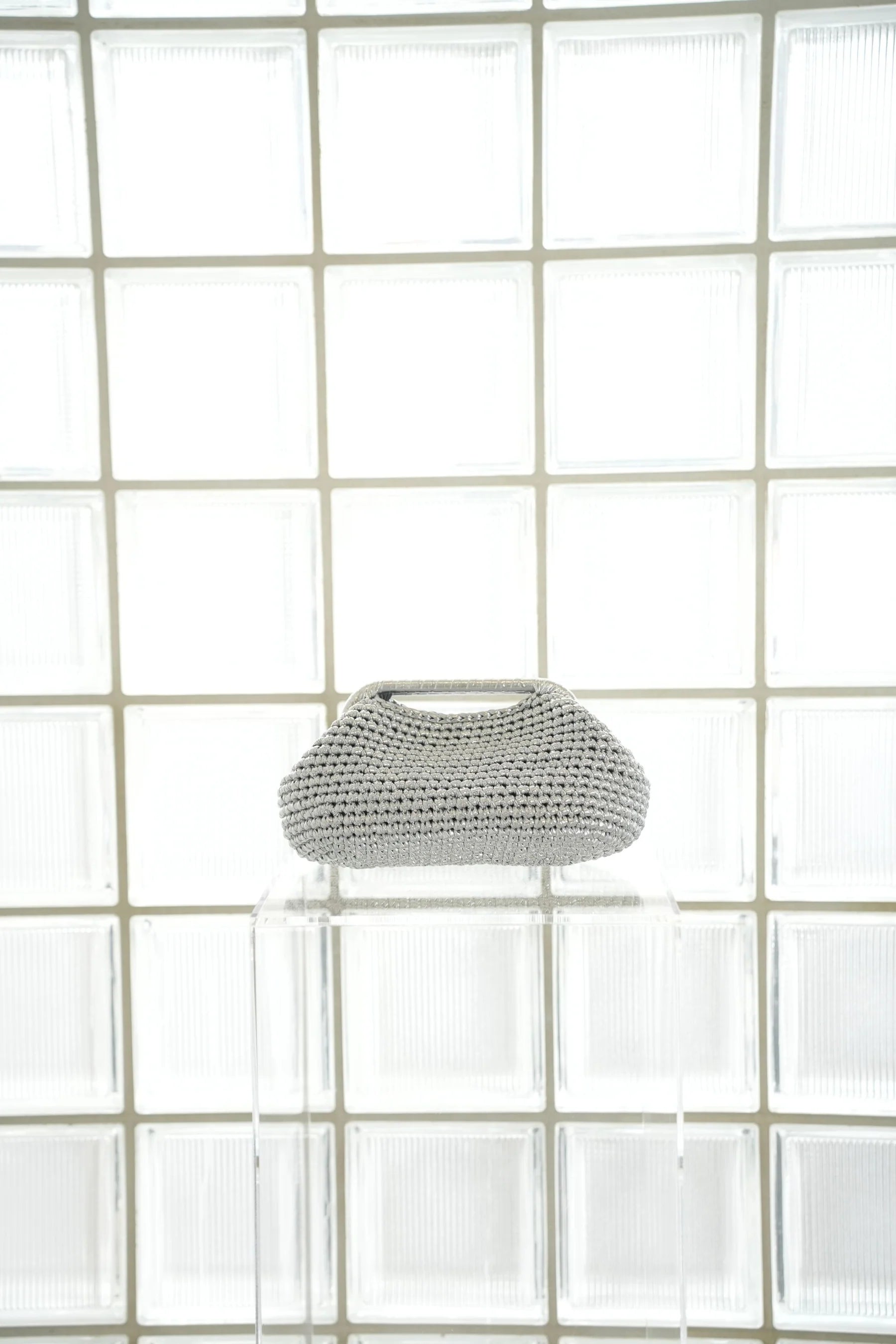 Woven Clutch - Silver