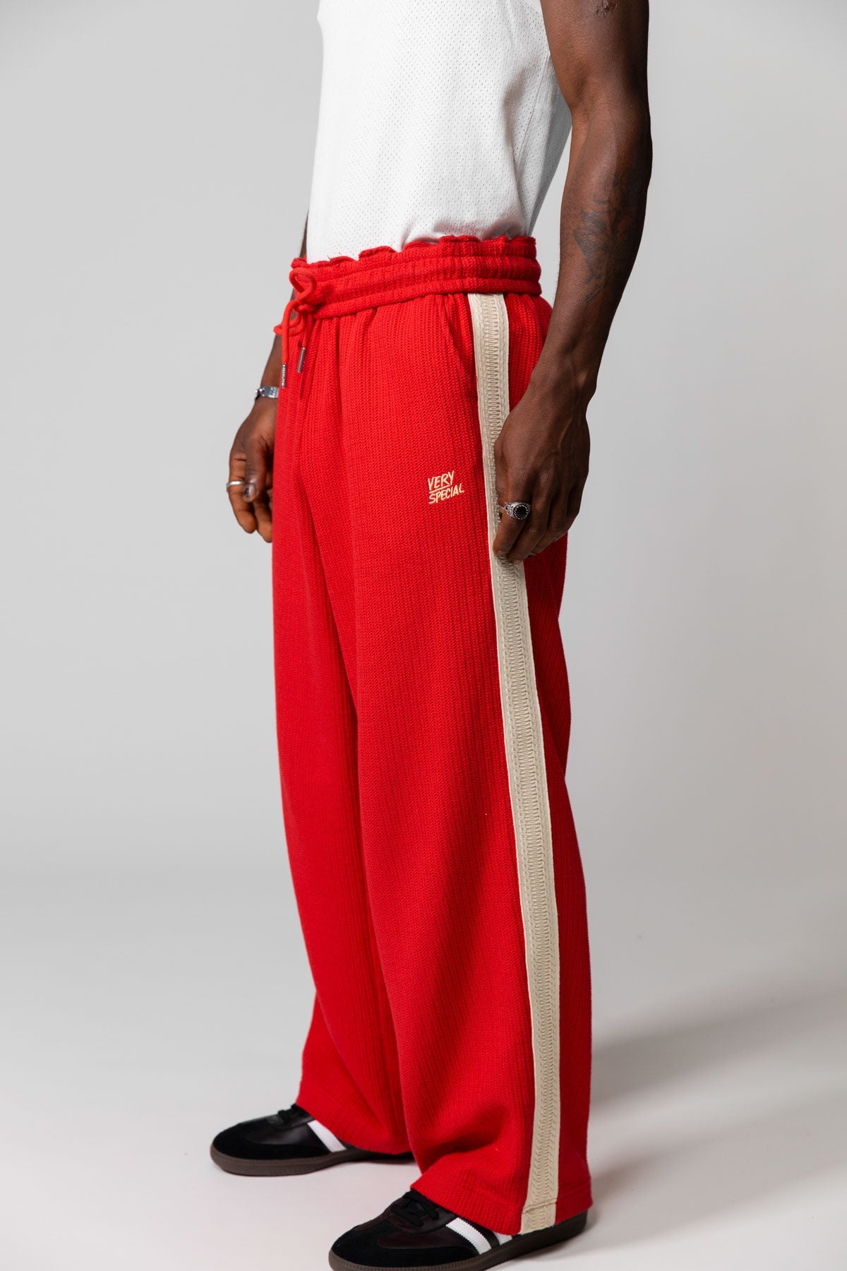 Red Knitted Baggy Pants