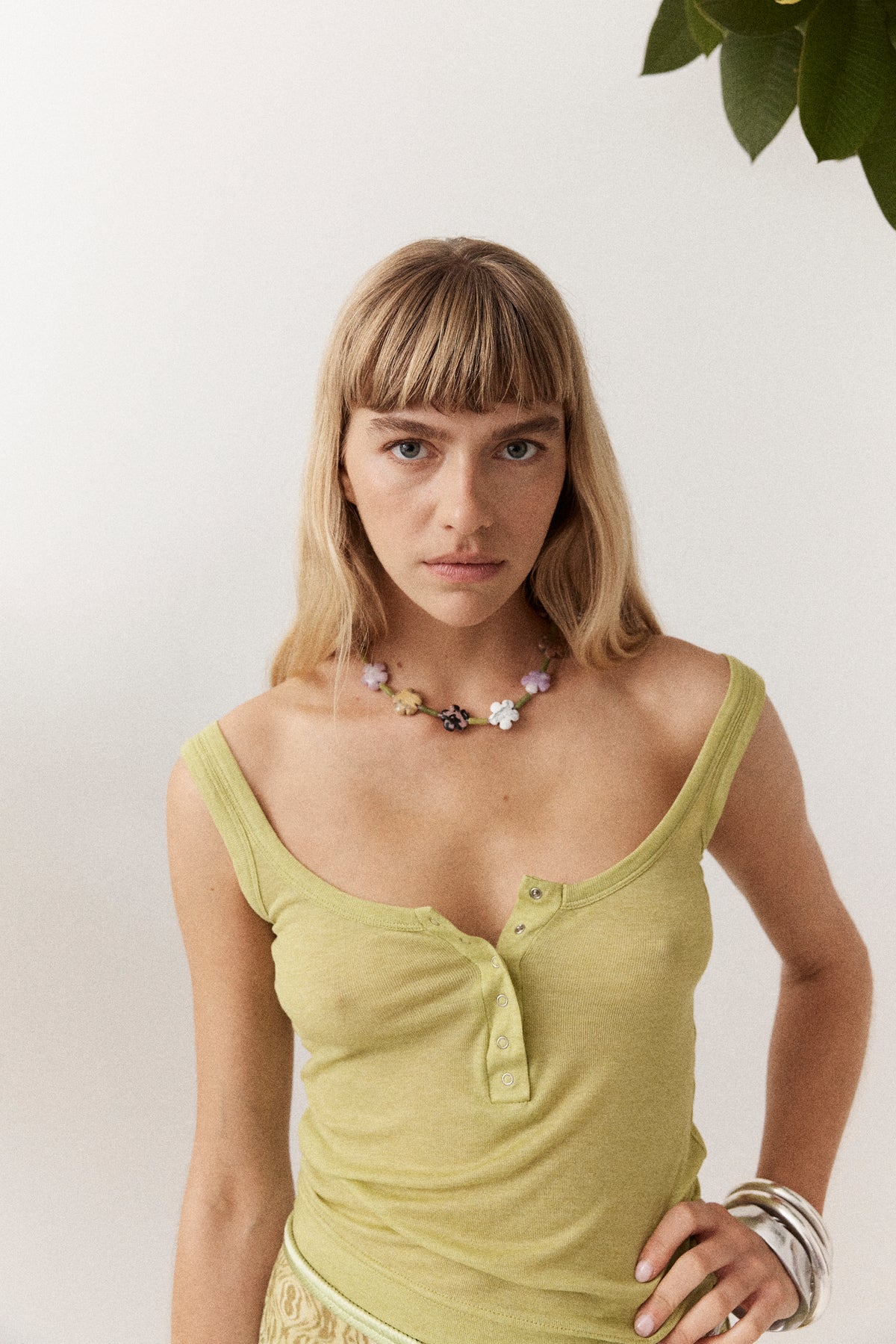 Ophelia Slinky Singlet - Pistachio