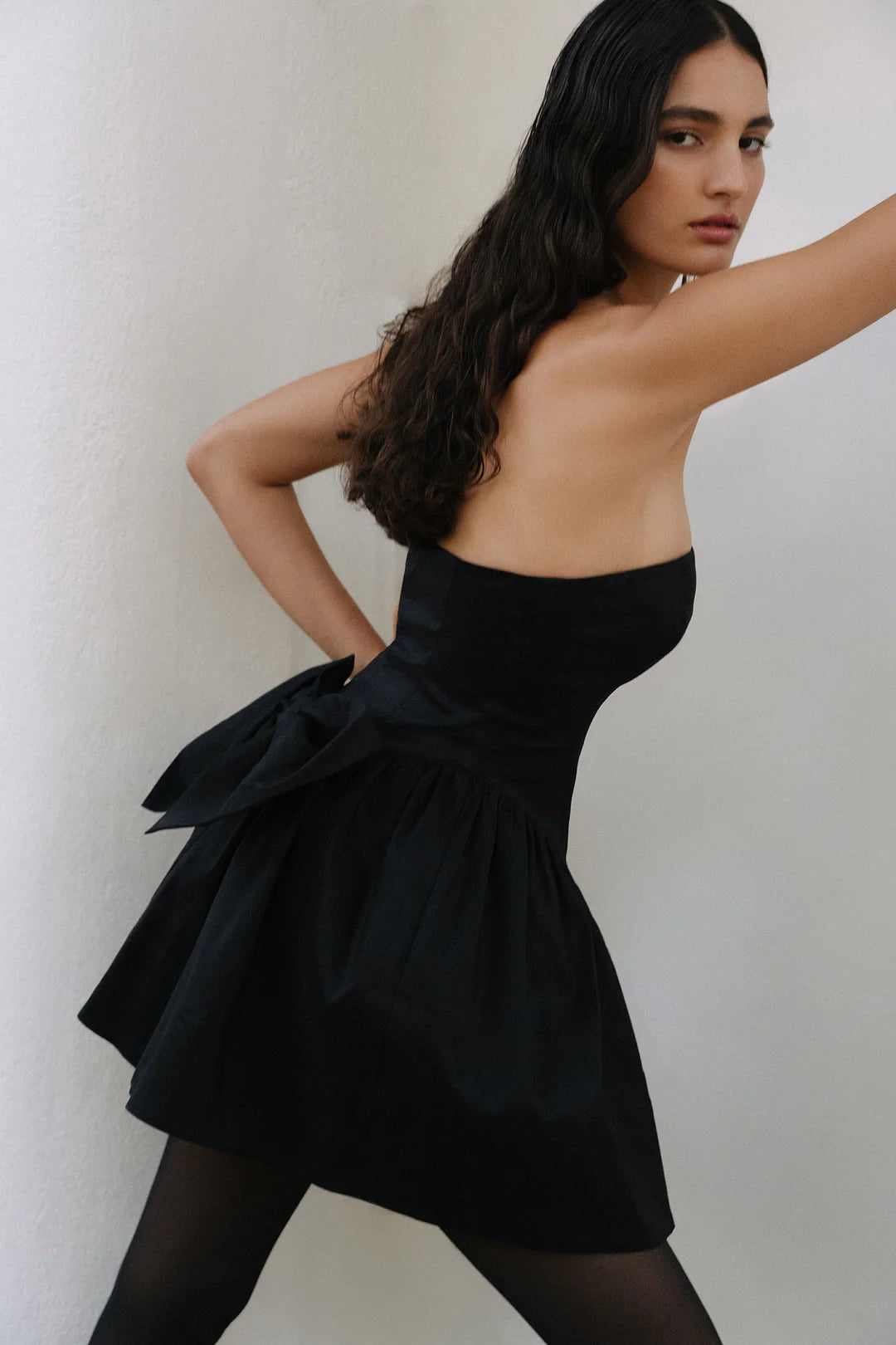 Partridge Taffeta Dress - Black