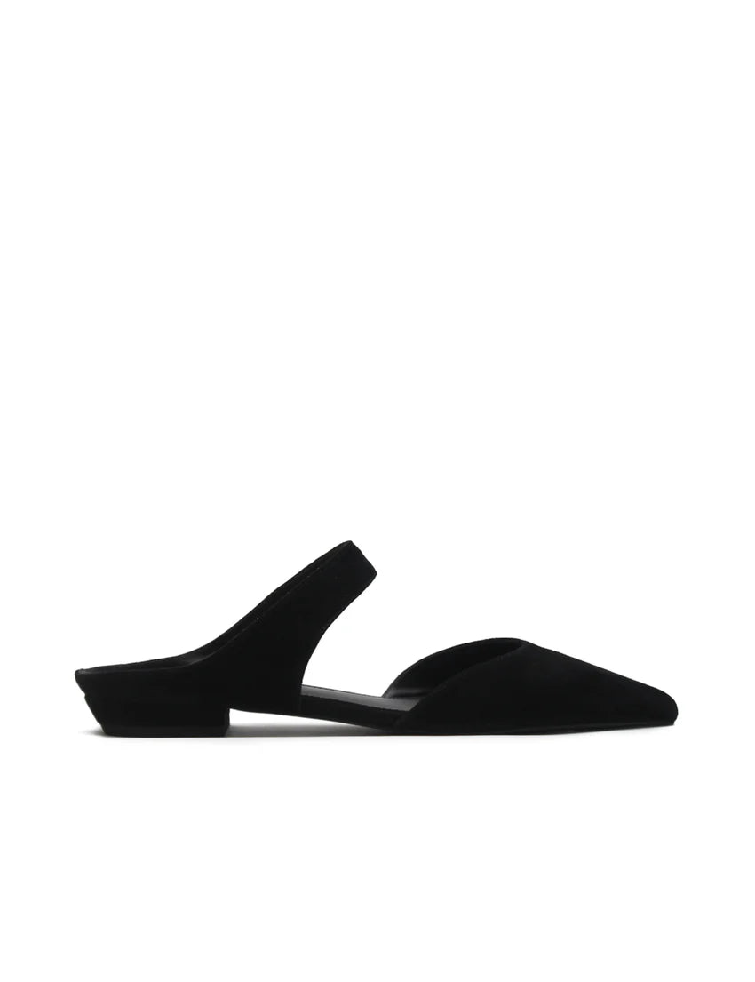 Pointed Mule Suede Black