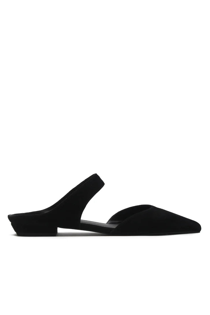 Pointed Mule Suede Black