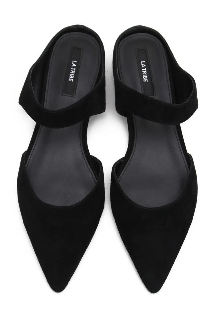 Pointed Mule Suede Black
