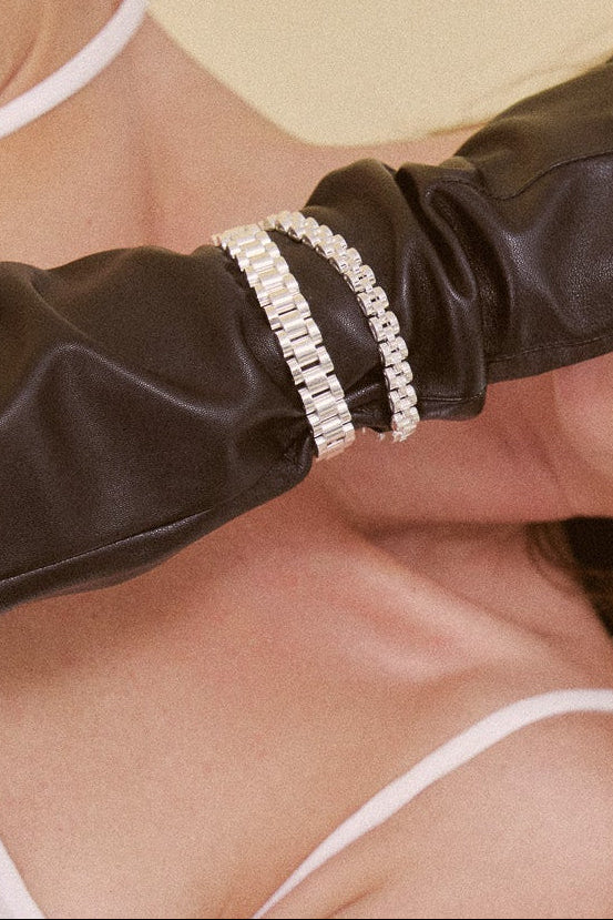 Fine Baby Link Bracelet - White Gold