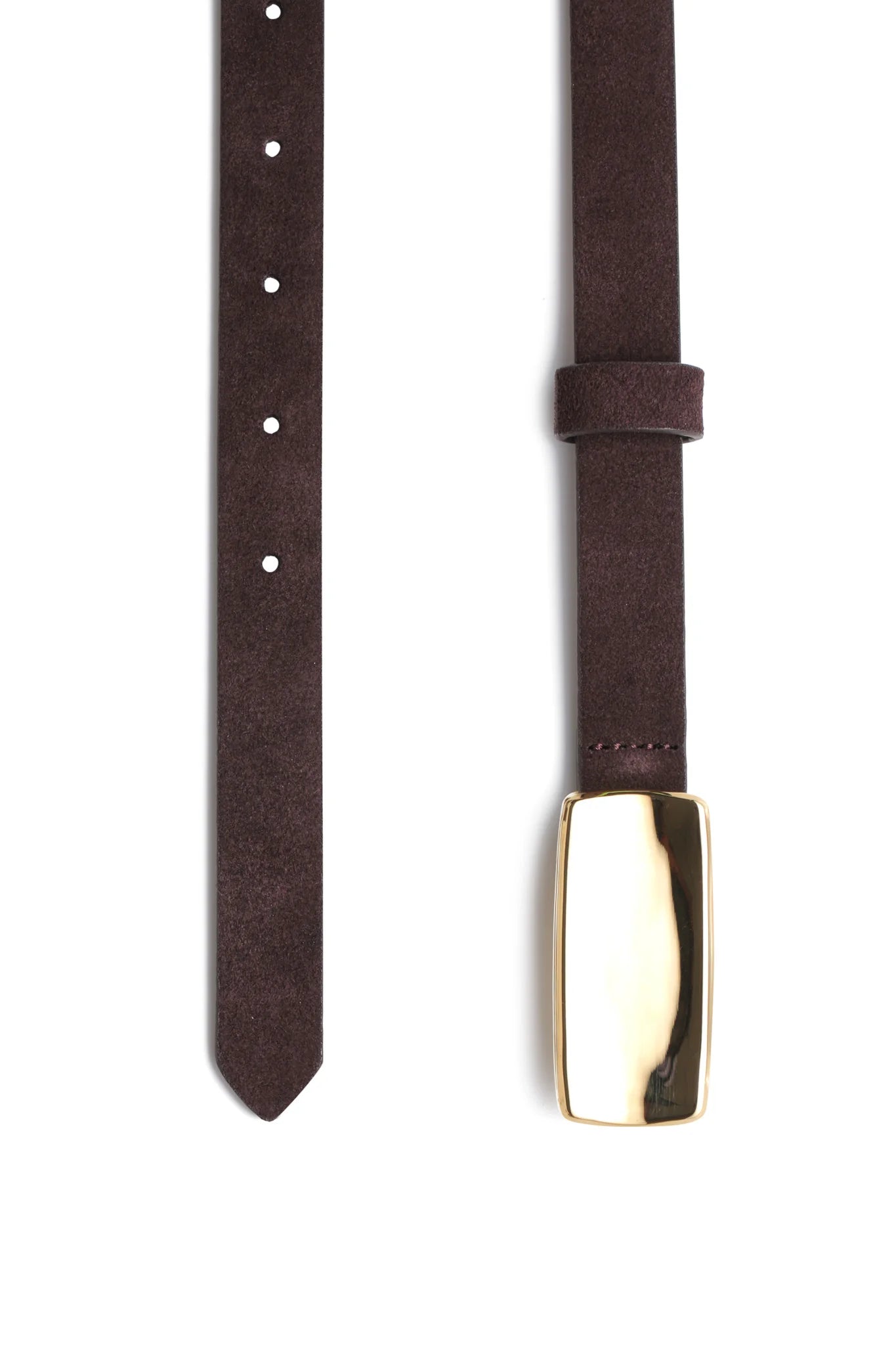 Plate Belt - Brun/Gold