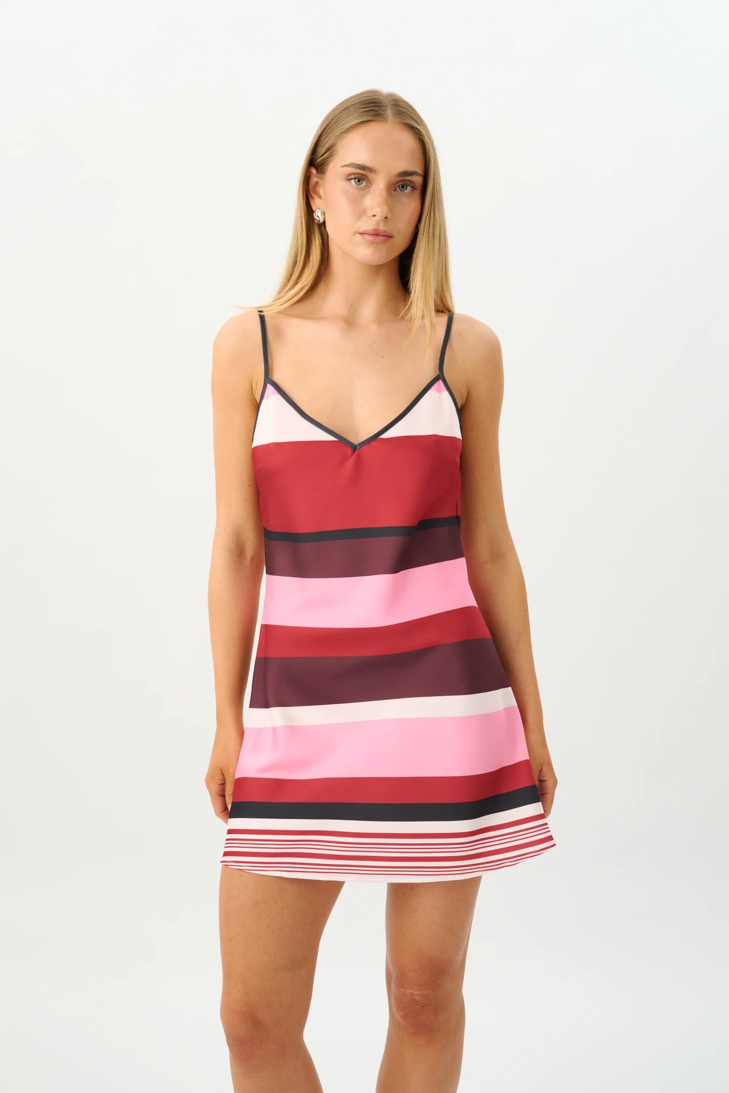 Bias Mini Dress | Fuchsia Stripe
