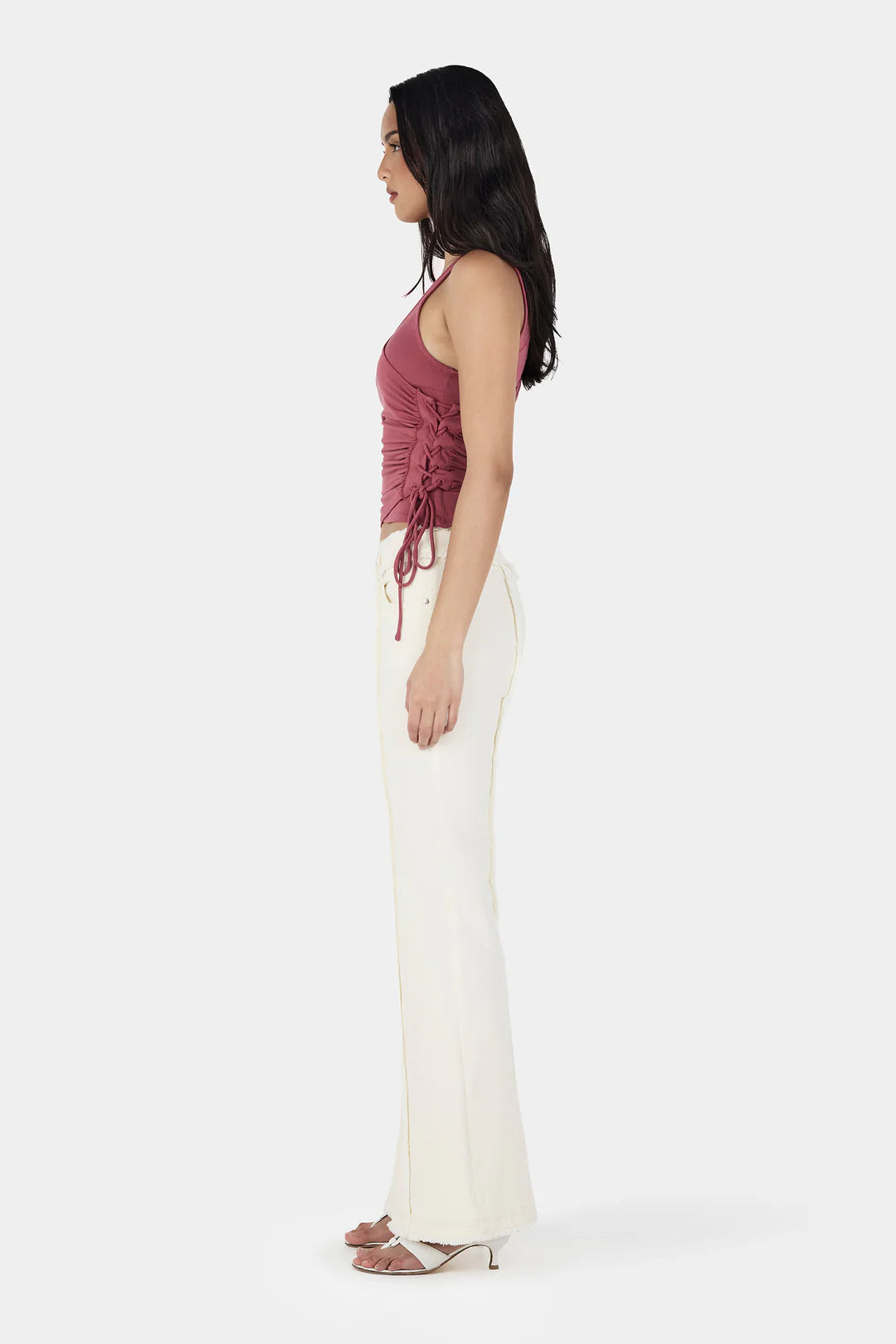 Rhonda Asym Top - Deep Rose