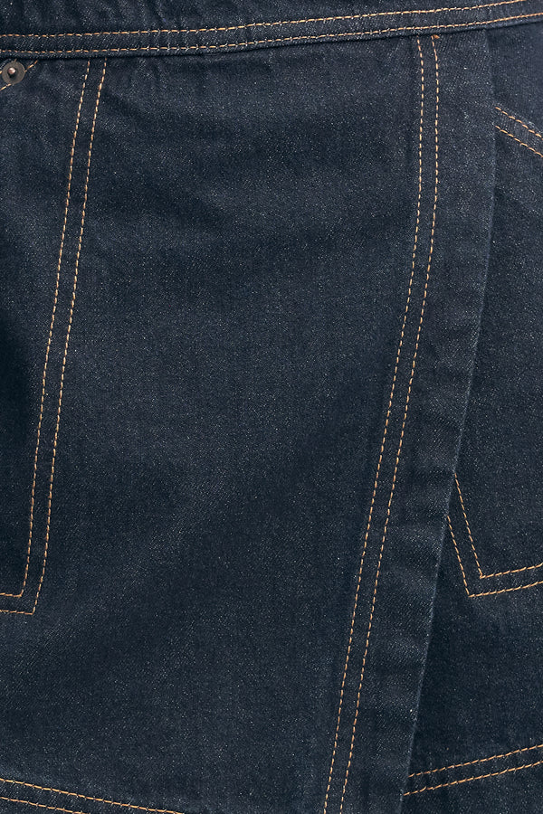RITA WRAP DETAIL SKORT - DEEP INDIGO