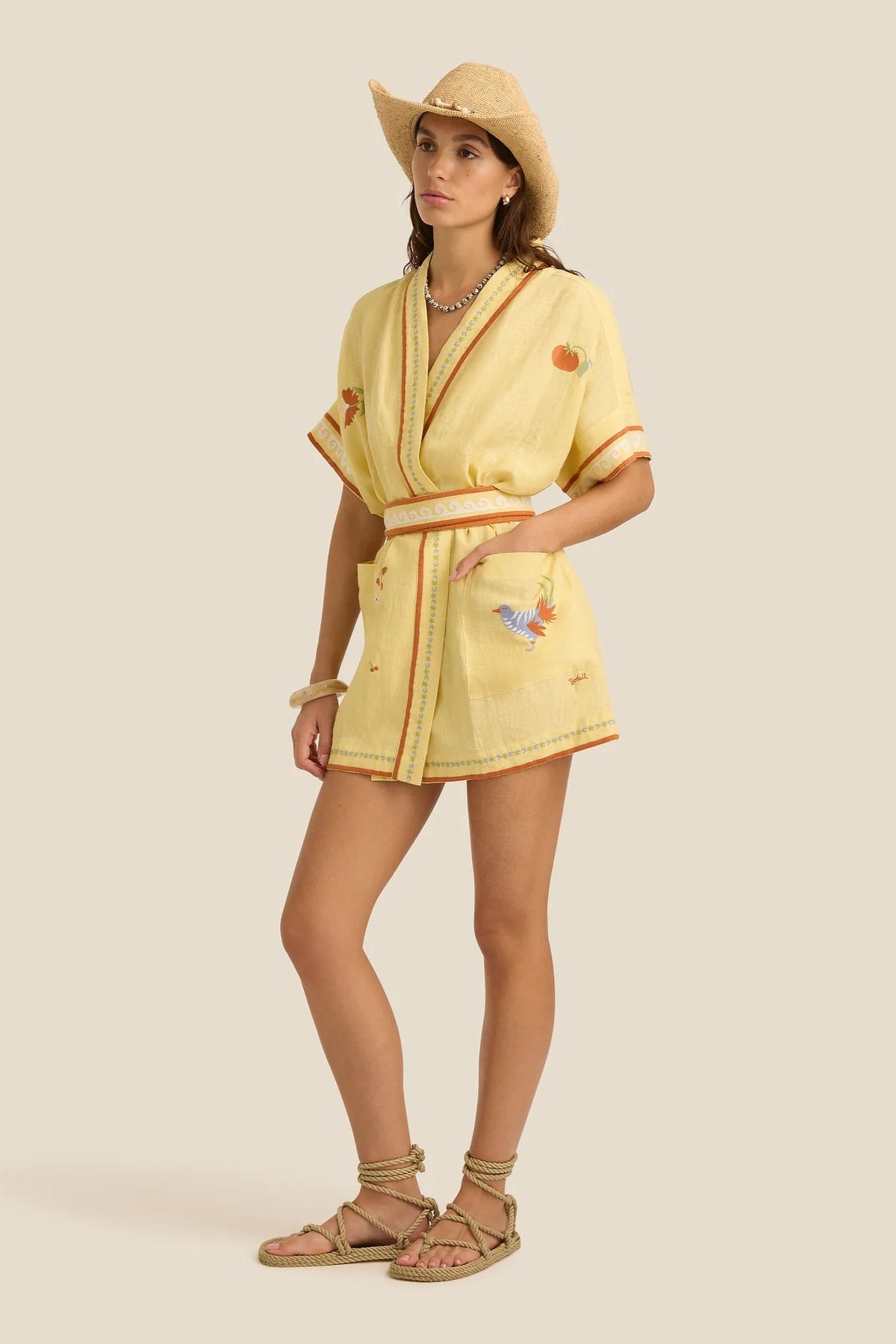 LENNON MINI DRESS - CHARM EMBROIDERY