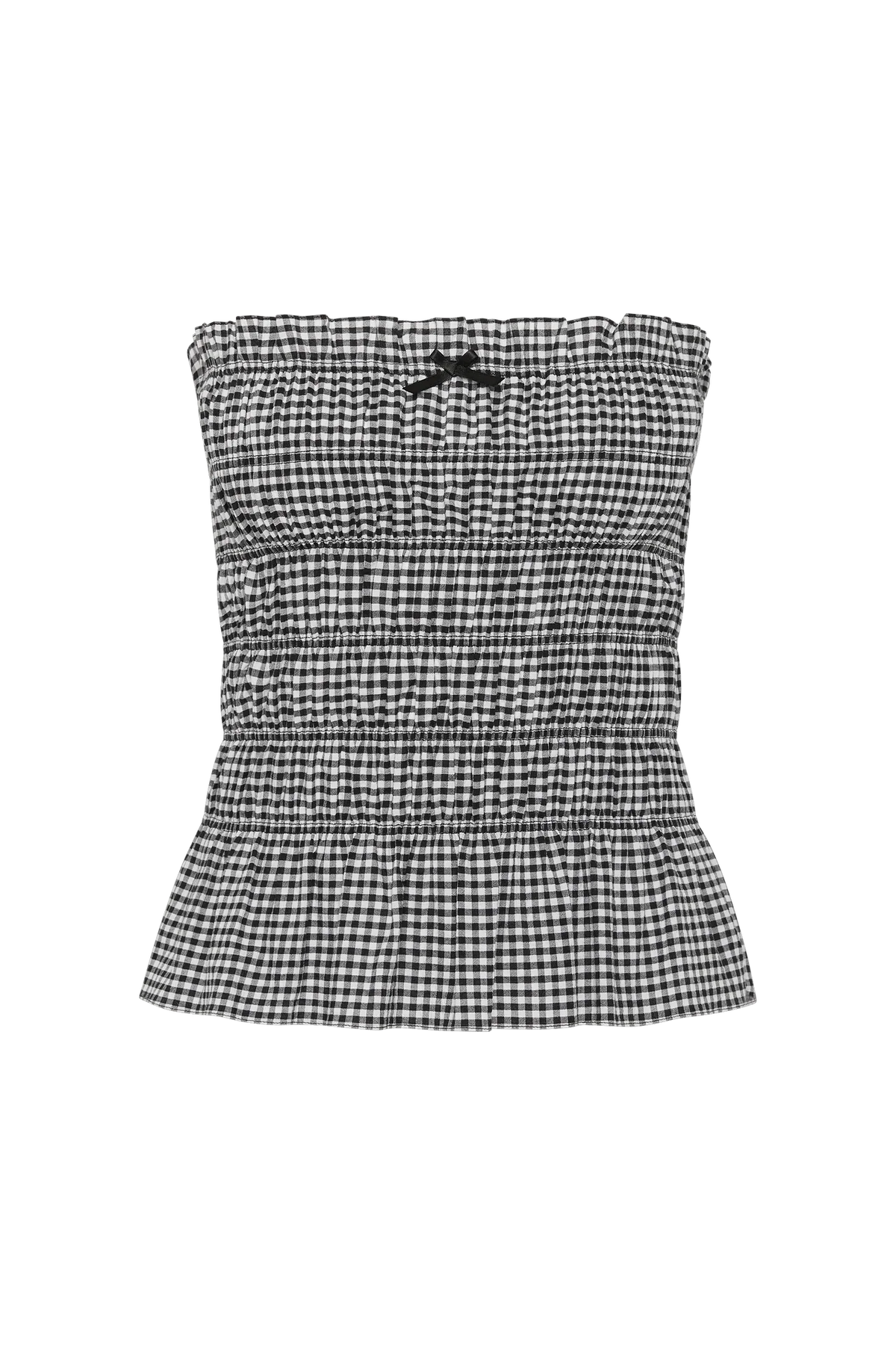 Leya Top Cantinho Gingham Black