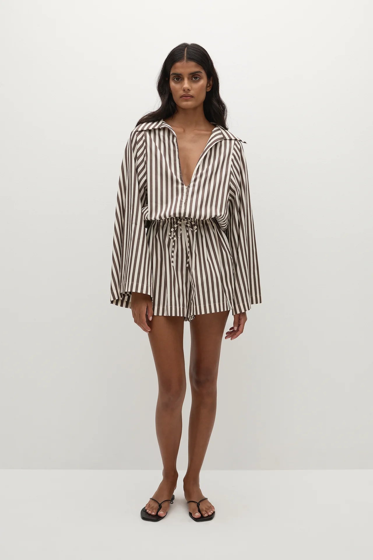 Aksel Playsuit - Norway Stripe Espresso